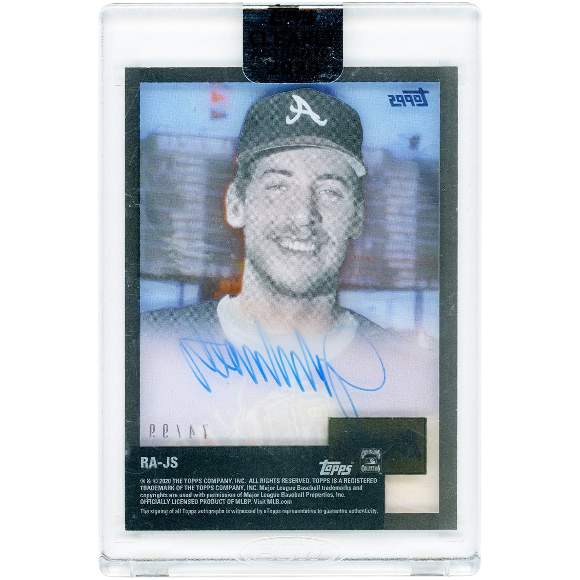 Carte autographiée de John Smoltz (Atlanta Braves) 2020 Topps Clearly Authentic #RA-JS #74/99