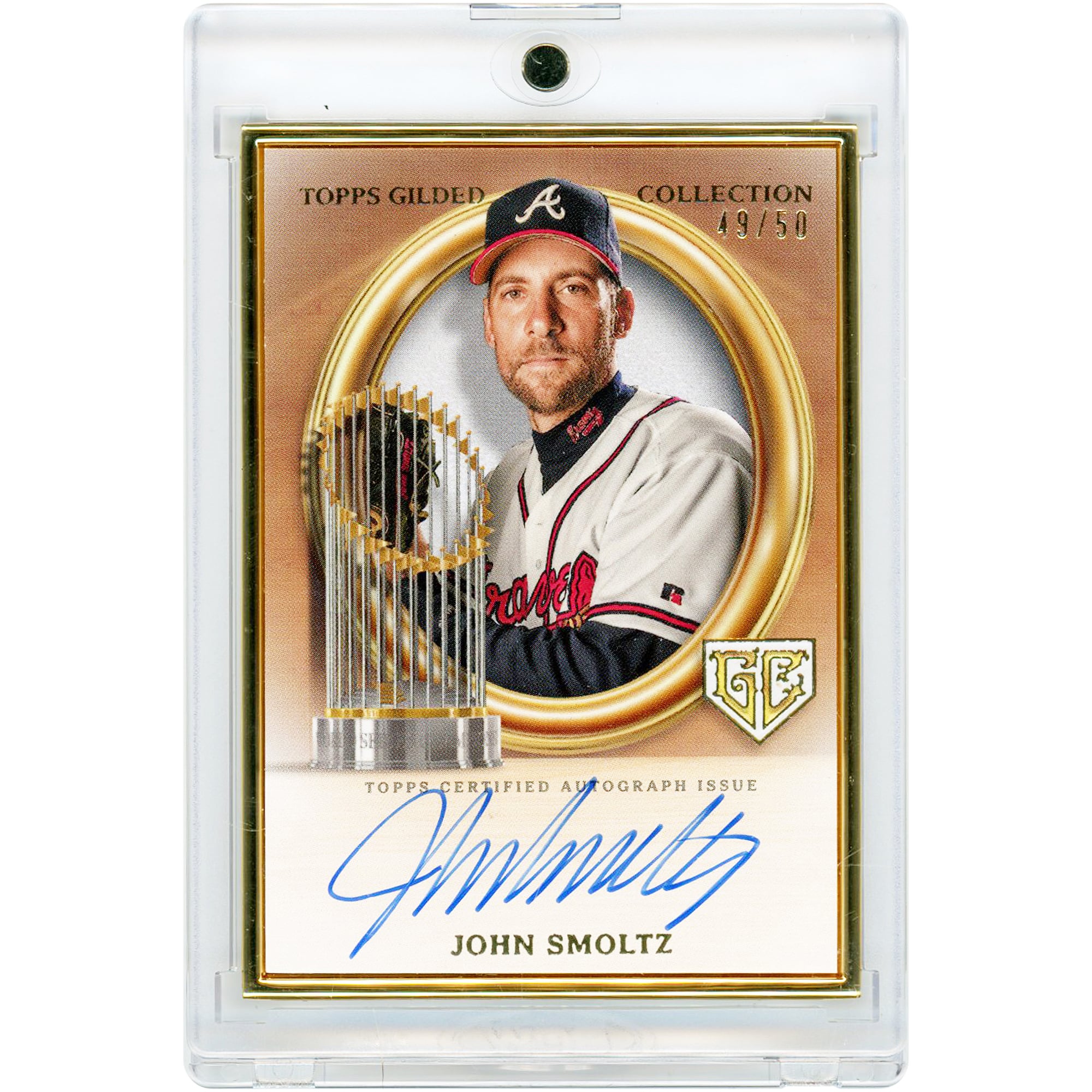 Carte autographiée de John Smoltz (Atlanta Braves) - Collection Topps Gilded Champions 2024 - Cadre doré #GCH-JS #49/50