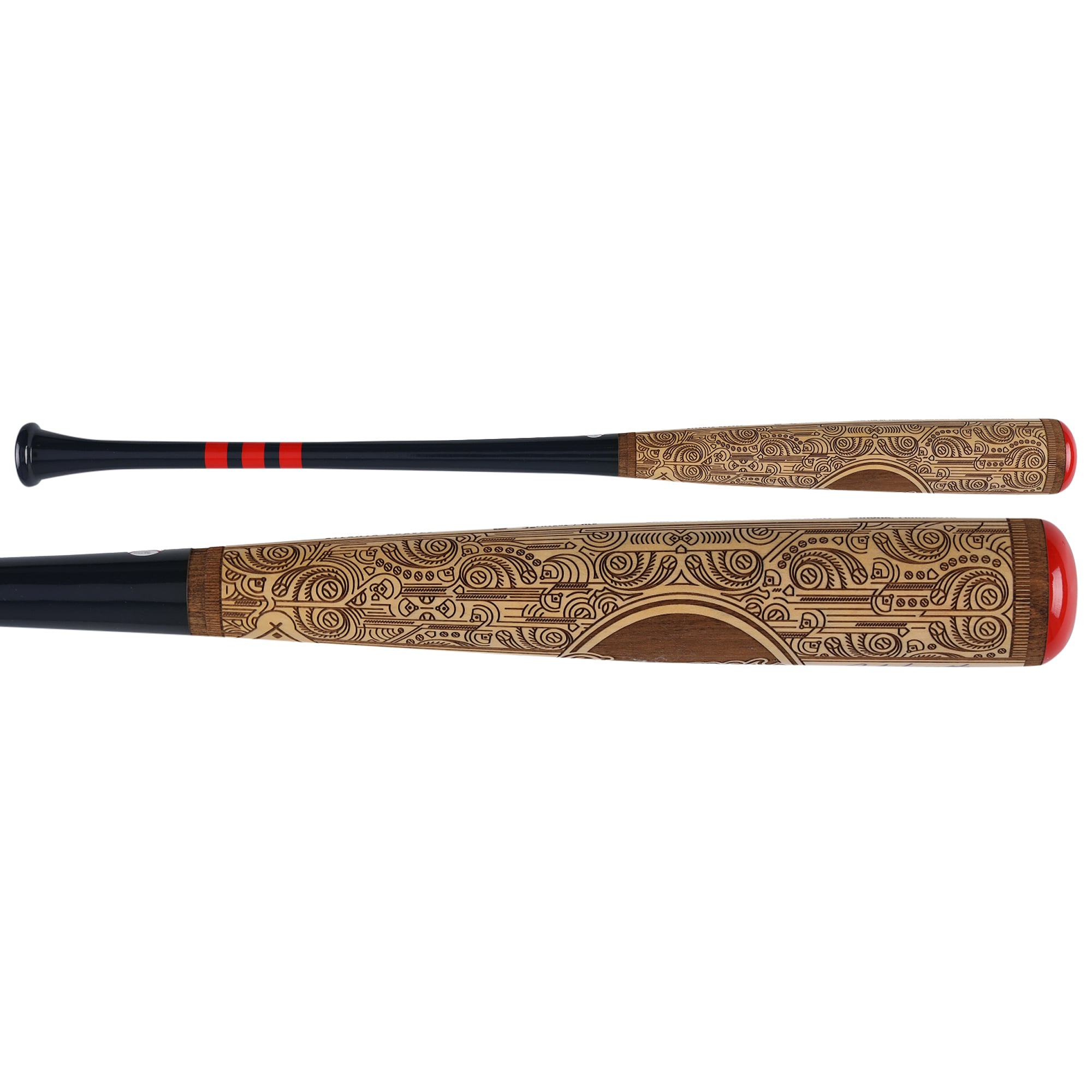Bâton de baseball Pillbox Bat Company Mural Series autographié par John Smoltz (Atlanta Braves) avec inscriptions multiples