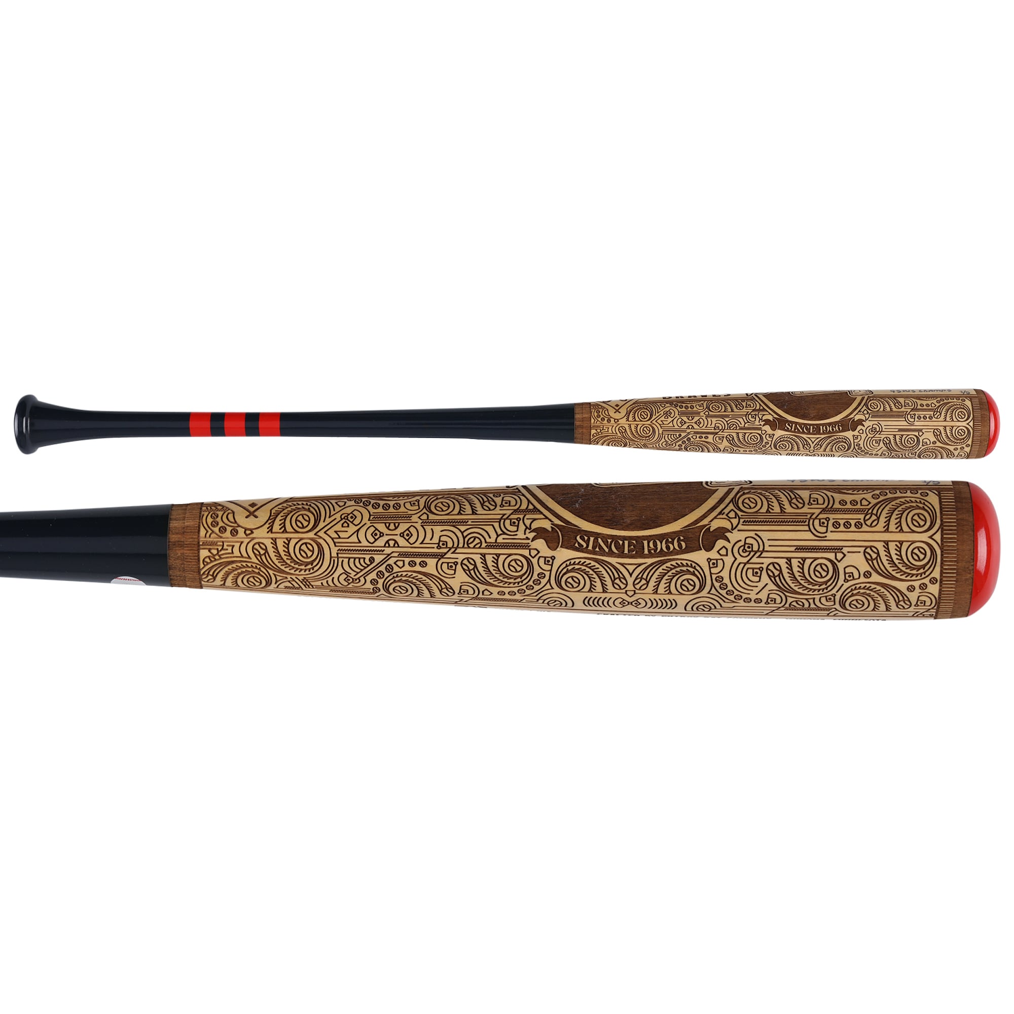 Bâton de baseball Pillbox Bat Company Mural Series autographié par John Smoltz (Atlanta Braves) avec inscriptions multiples