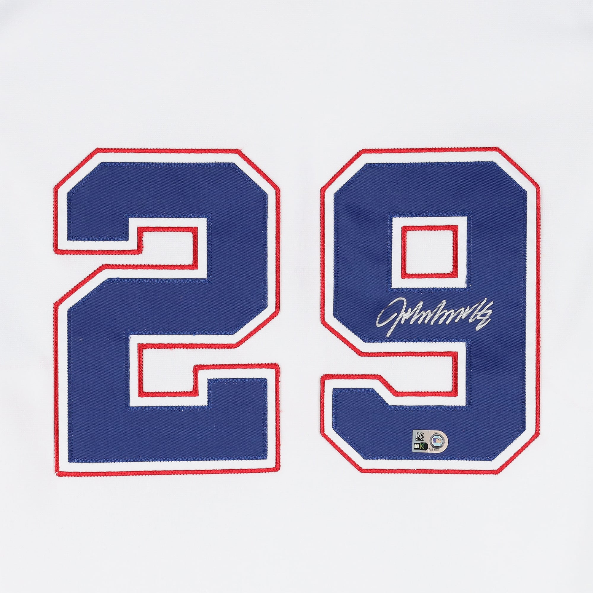 Maillot authentique Mitchell & Ness blanc autographié de John Smoltz (Atlanta Braves) de 2004