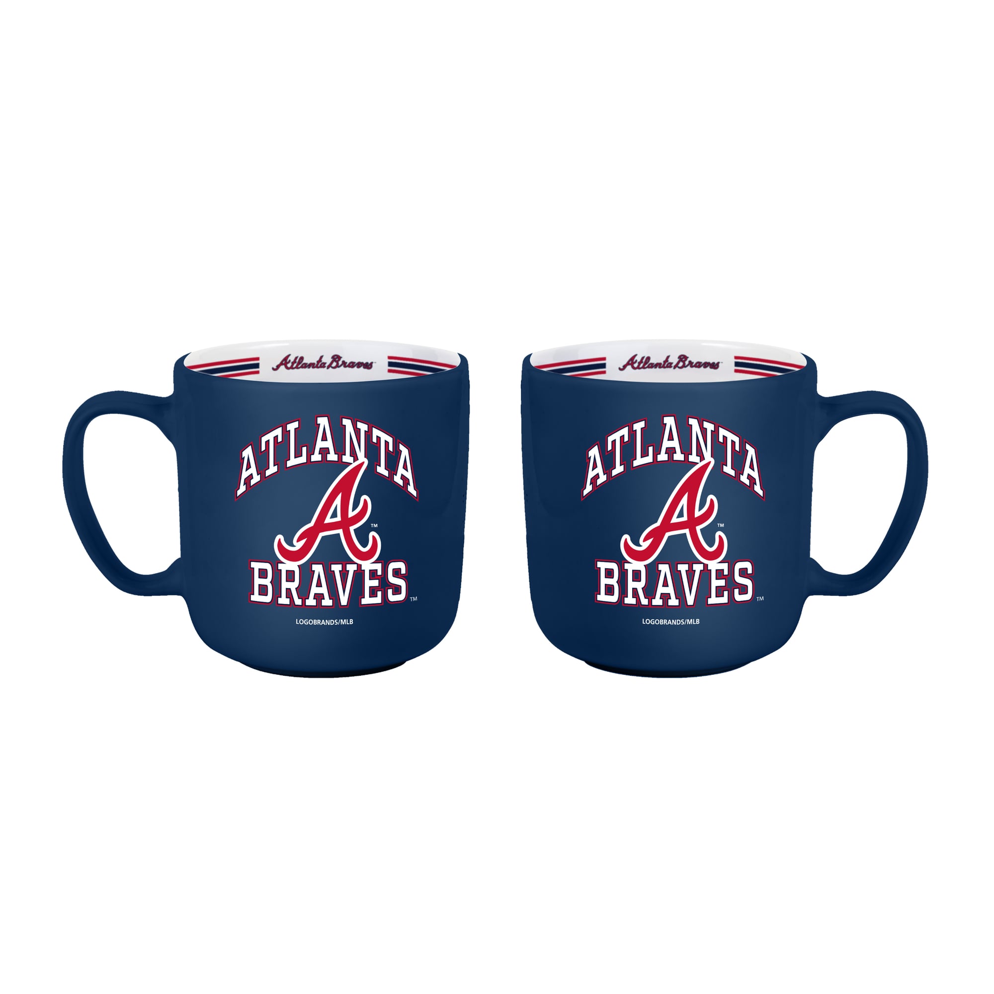Logo Brands Atlanta Braves Two-Piece 15oz. Stripe Mug Set