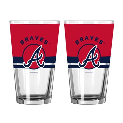 Atlanta Braves Logo Brands Two-Piece 16oz. Horizon Pint Glass Set