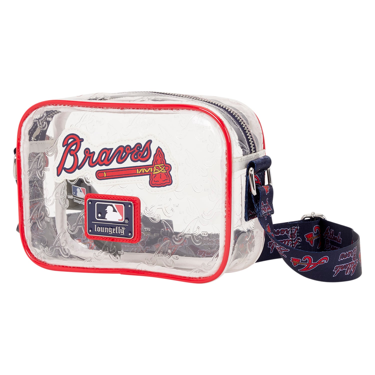 Loungefly Atlanta Braves Clear All Over Logo Crossbody Bag