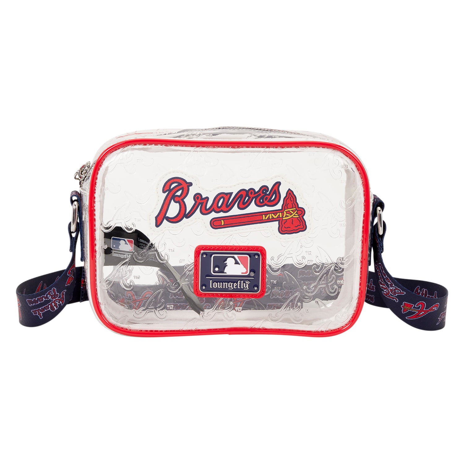Loungefly Atlanta Braves Clear All Over Logo Crossbody Bag
