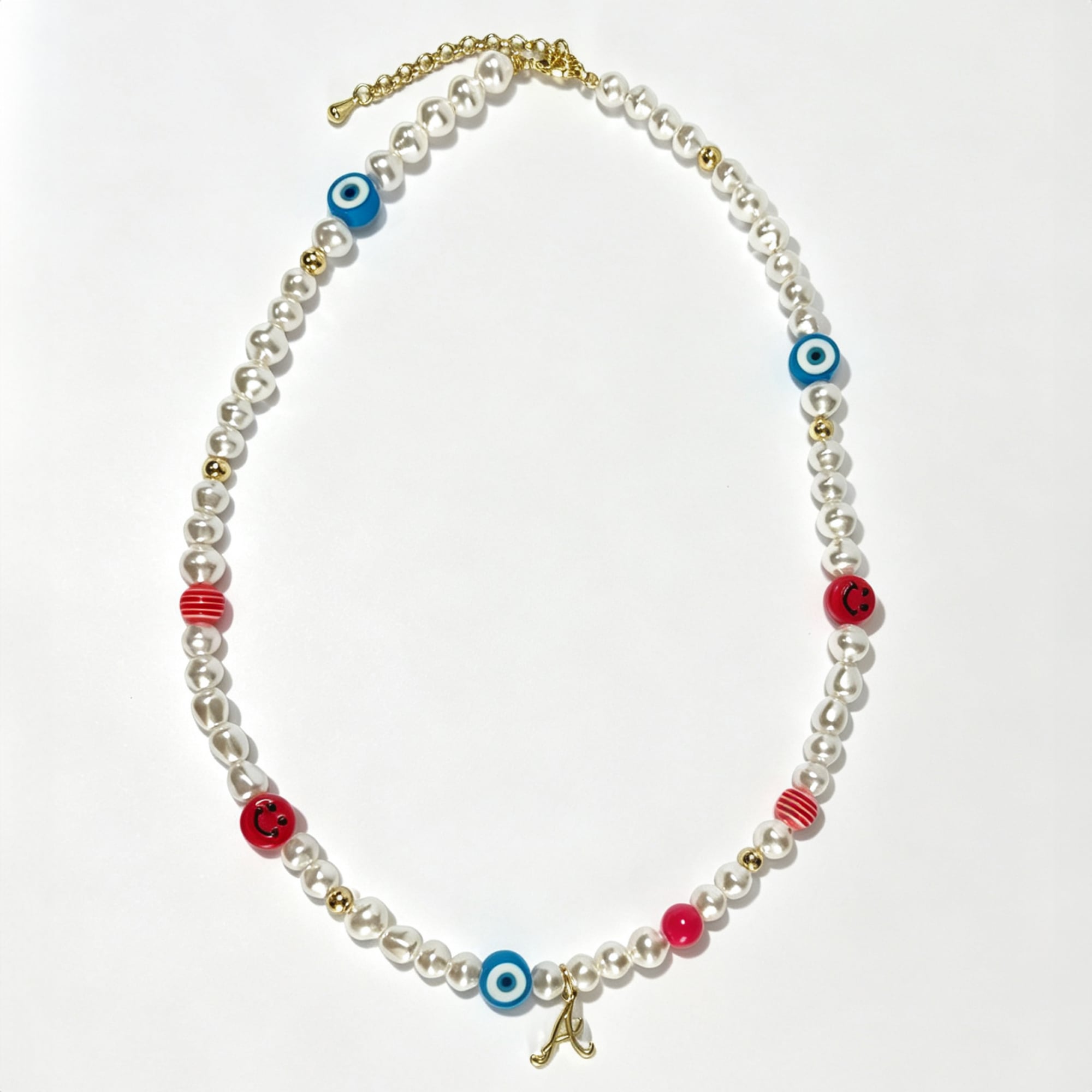 LUV AJ Atlanta Braves Pearl Bead Logo Necklace