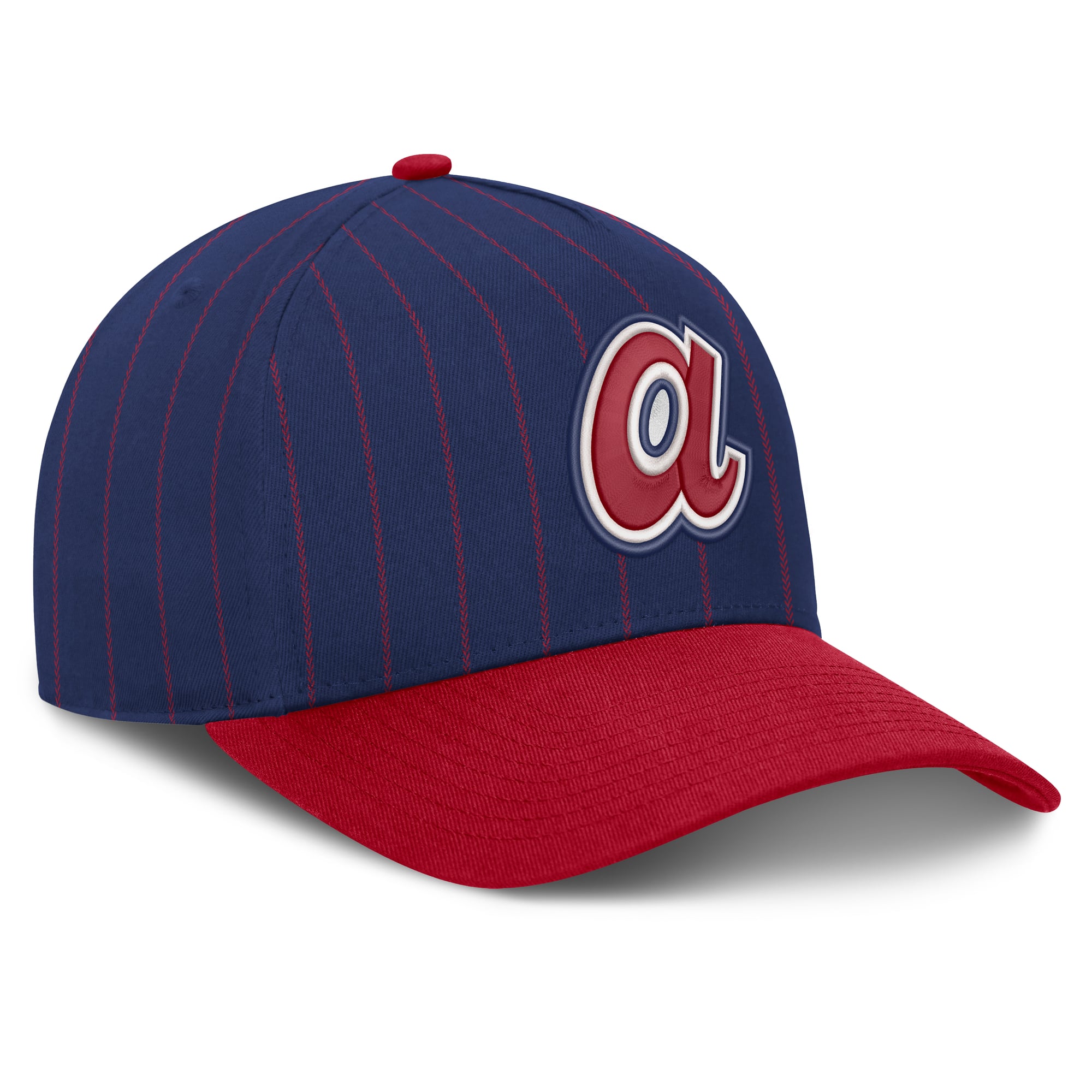 Casquette ajustable Nike Atlanta Braves Cooperstown Rise A-Frame pour homme, bleu royal et rouge