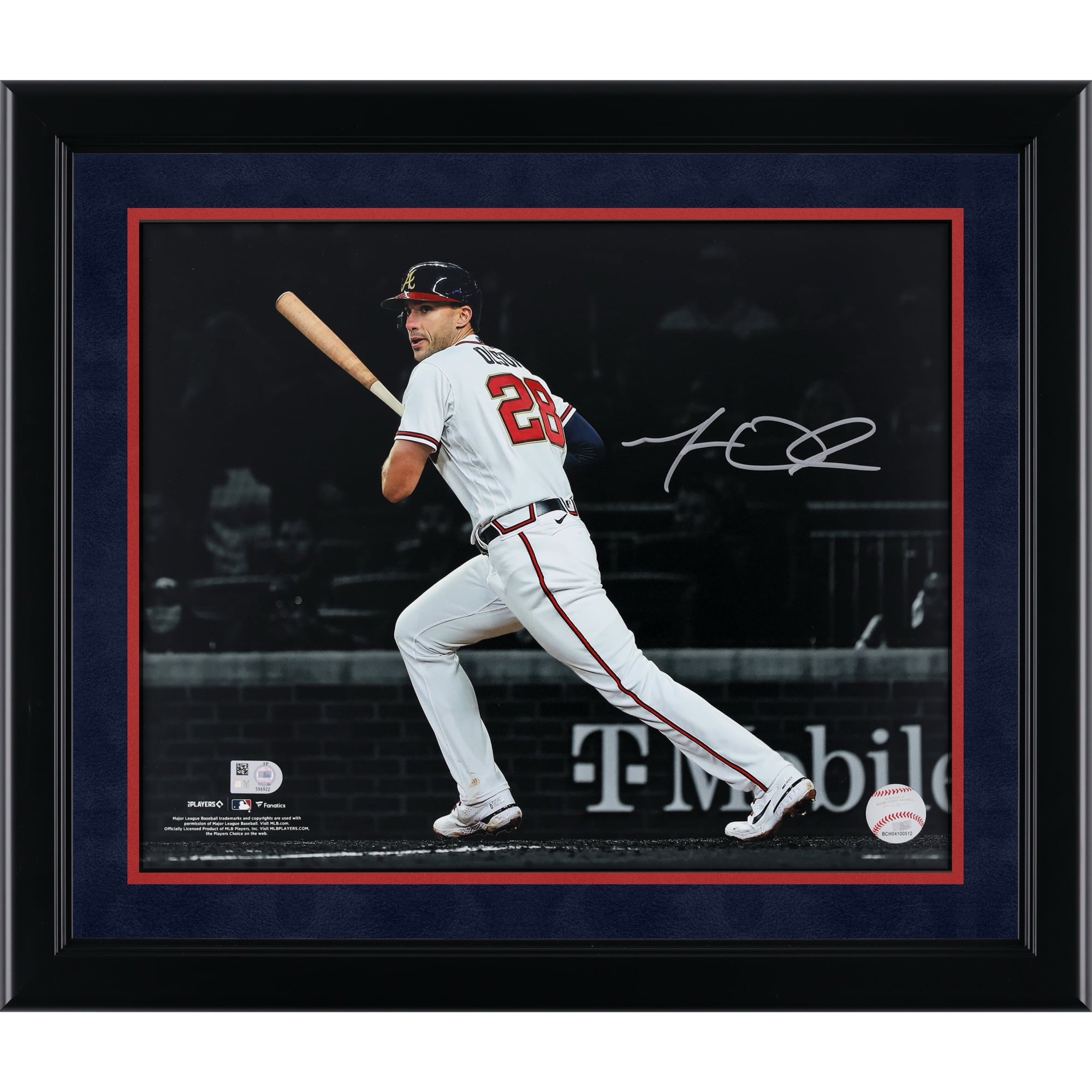 Matt Olson Atlanta Braves Autographed 11" x 14" Hitting Spotlight Photograph - Signed in Silver Ink