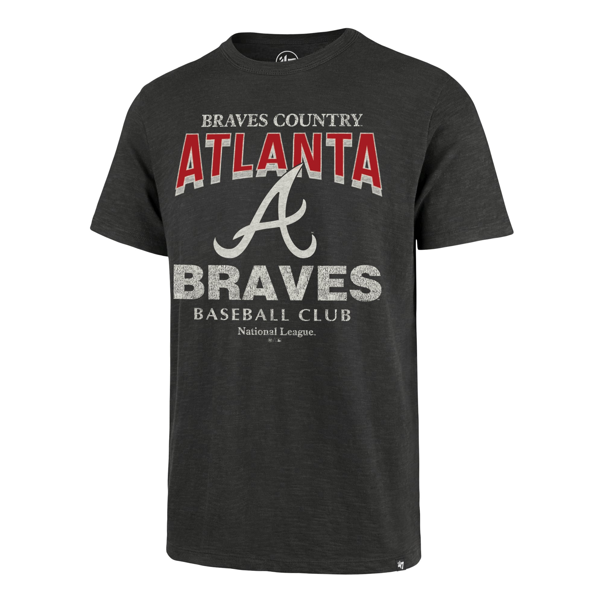 T-shirt homme '47 Charcoal Atlanta Braves Head On Scrum