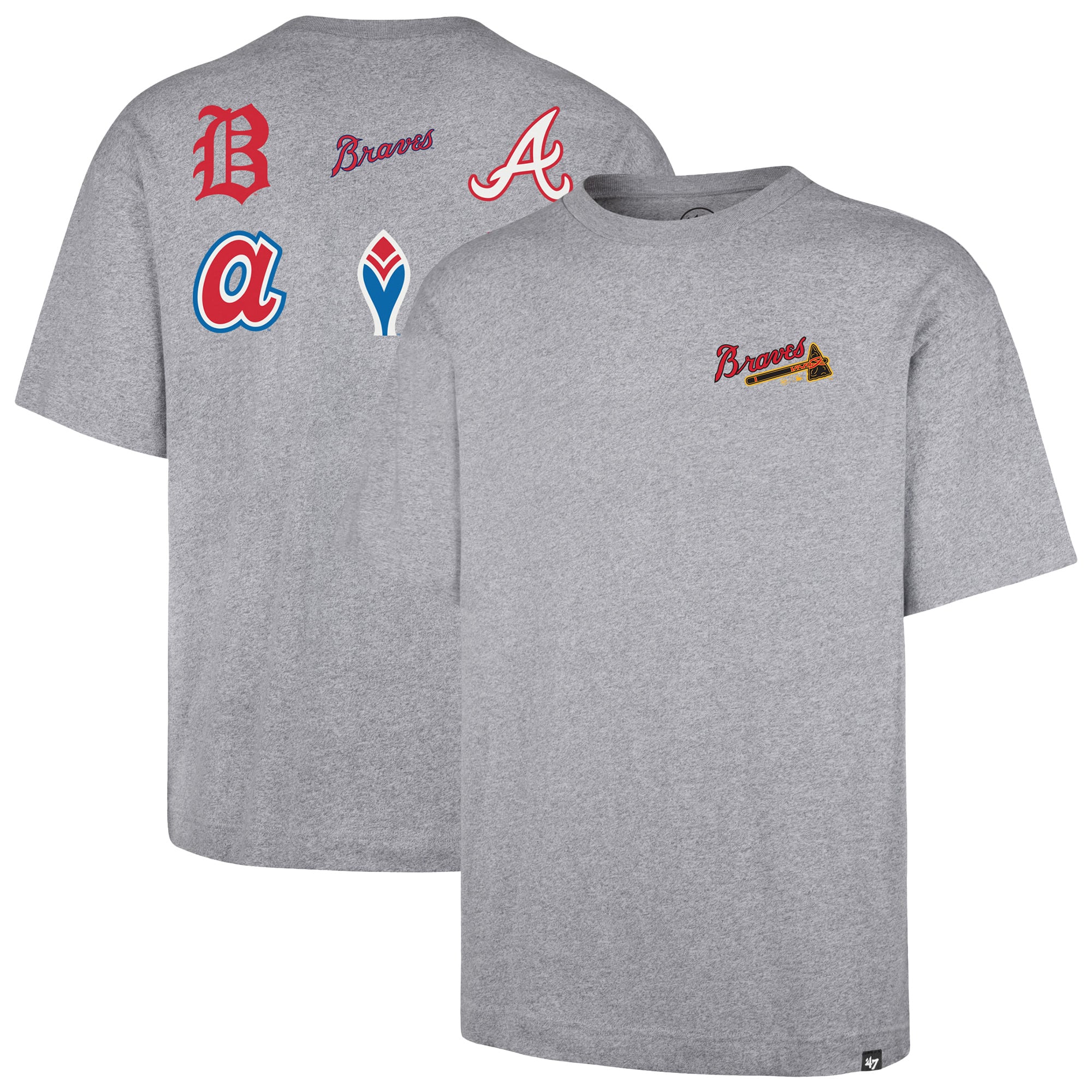 T-shirt homme '47 Heather Gray Atlanta Braves History Lock Foundation