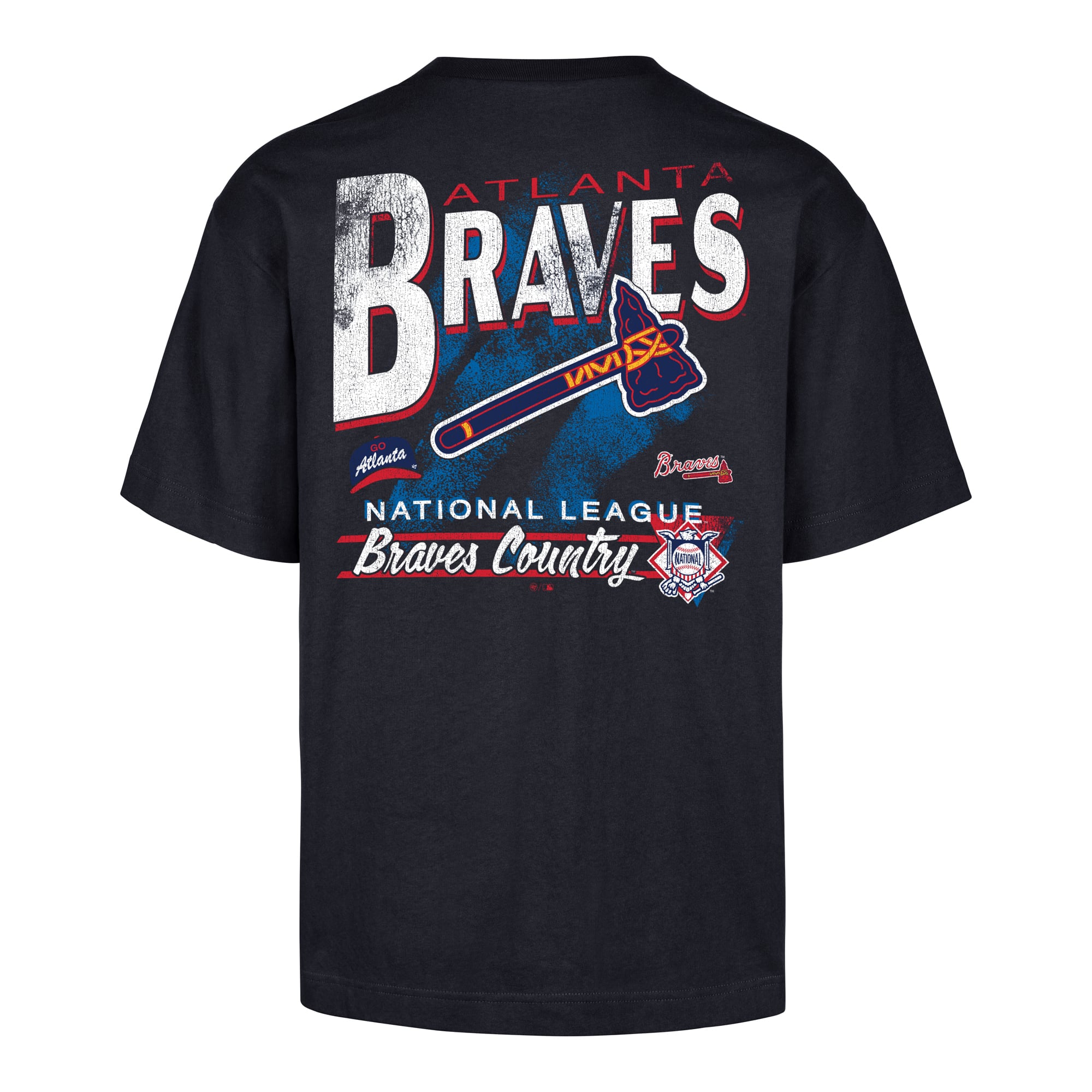 T-shirt homme '47 Navy Atlanta Braves Under Bar Foundation