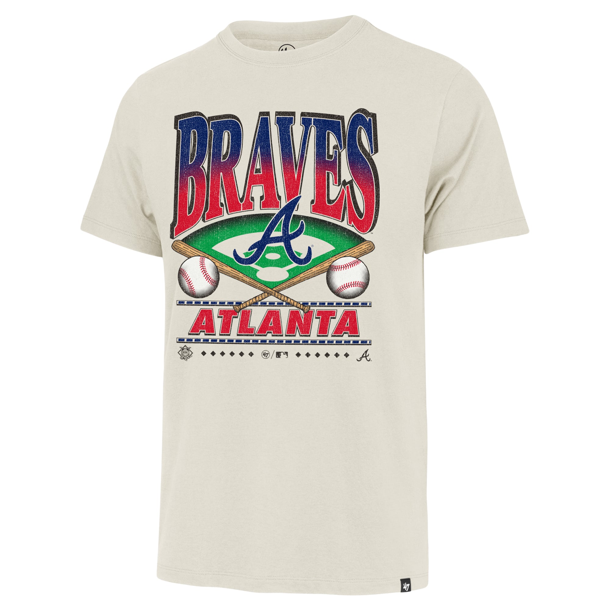 Men's '47  Tan Atlanta Braves Big & Tall Straight Shot T-Shirt