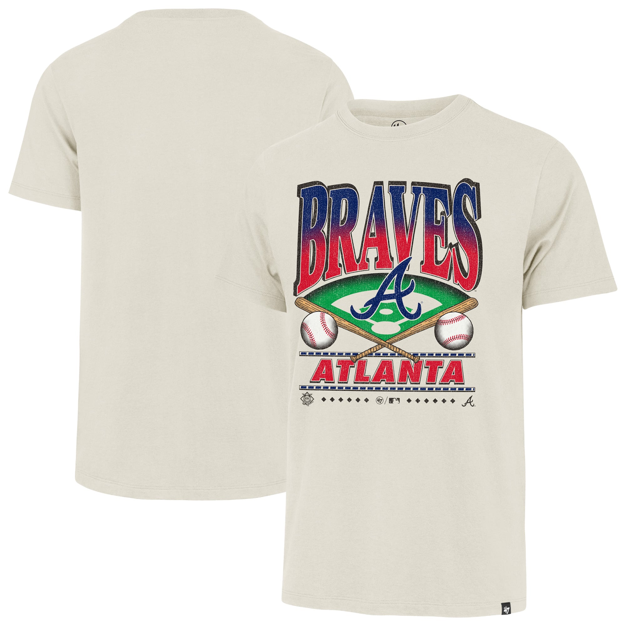 Men's '47  Tan Atlanta Braves Big & Tall Straight Shot T-Shirt