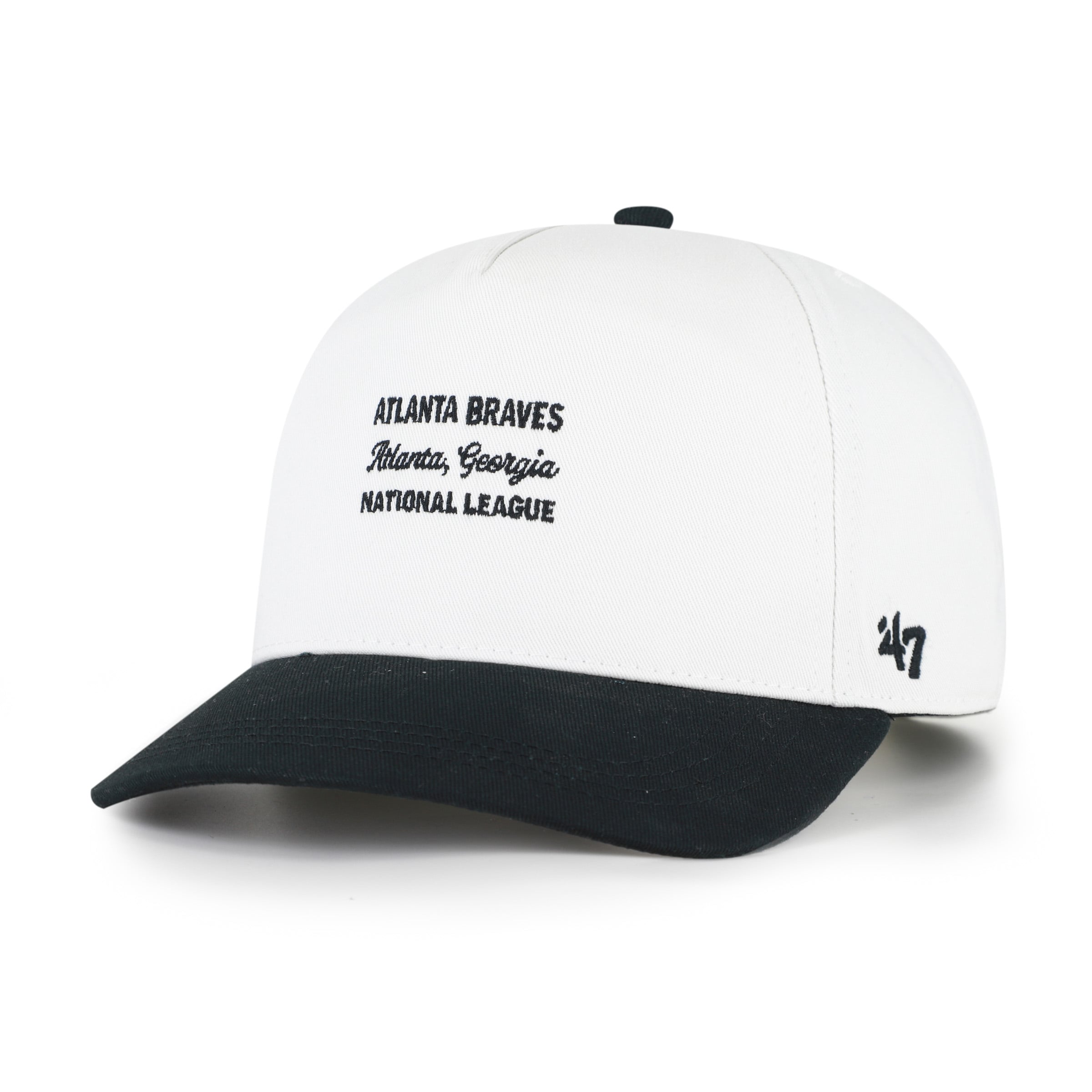 Men's '47 White/Black Atlanta Braves Contemporary Two-Tone Hitch Adjustable Hat