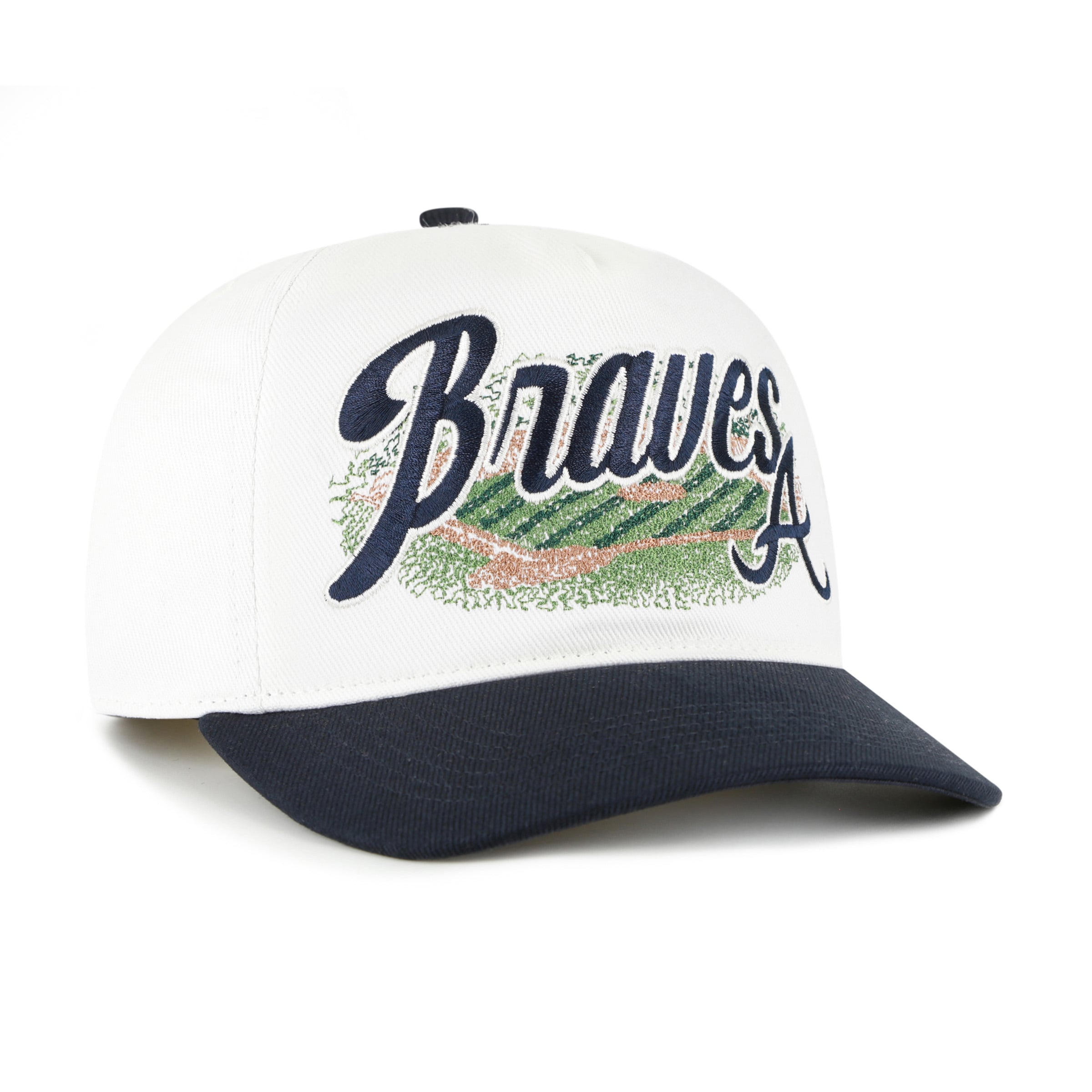Men's '47 White/Navy Atlanta Braves Enfield Hitch Adjustable Hat