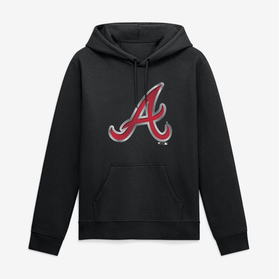 Atlanta Braves Big & Tall Metallic Mascot Hoodie - Black