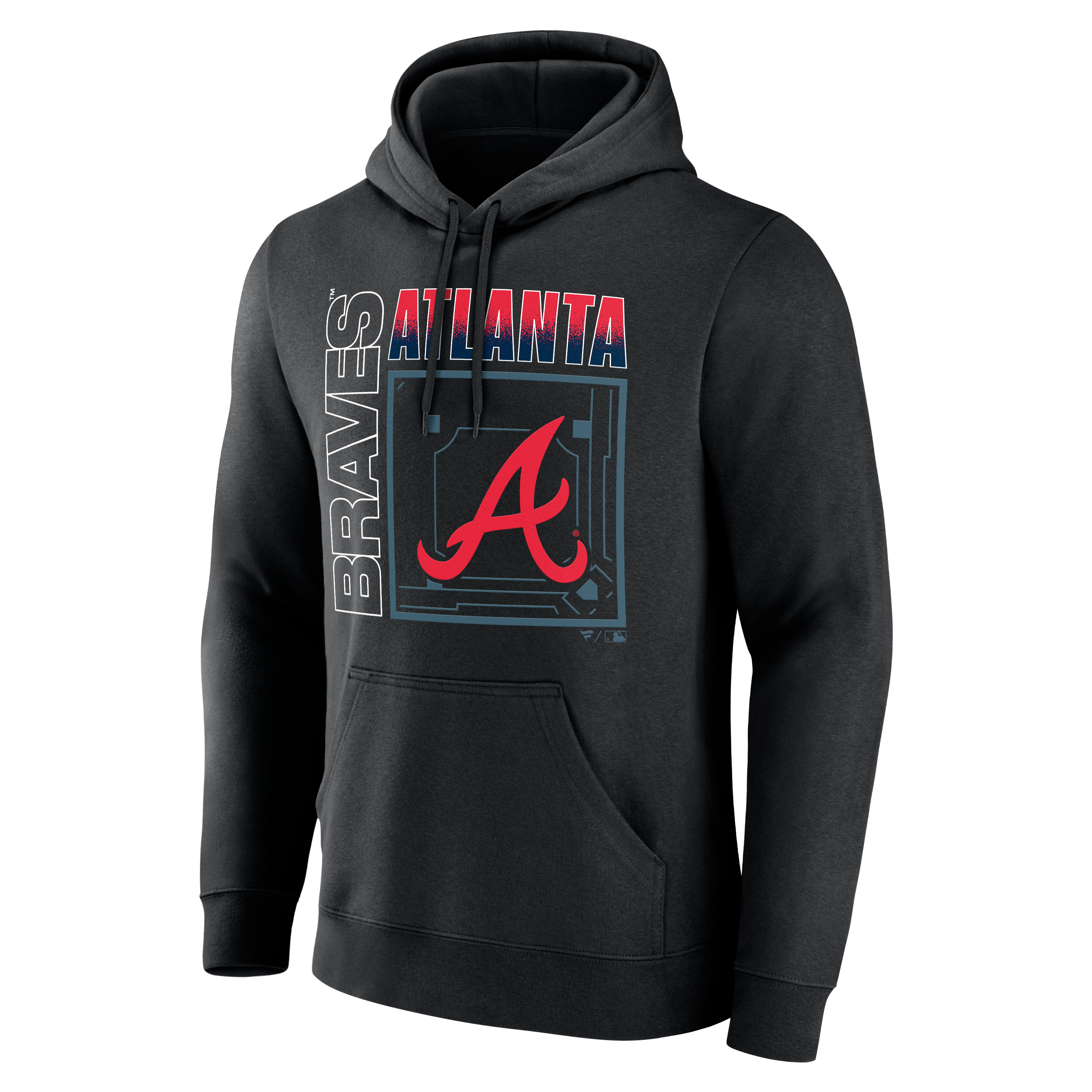 Men's Black Atlanta Braves Home Field Pop Personalized Name & Number Hoodie