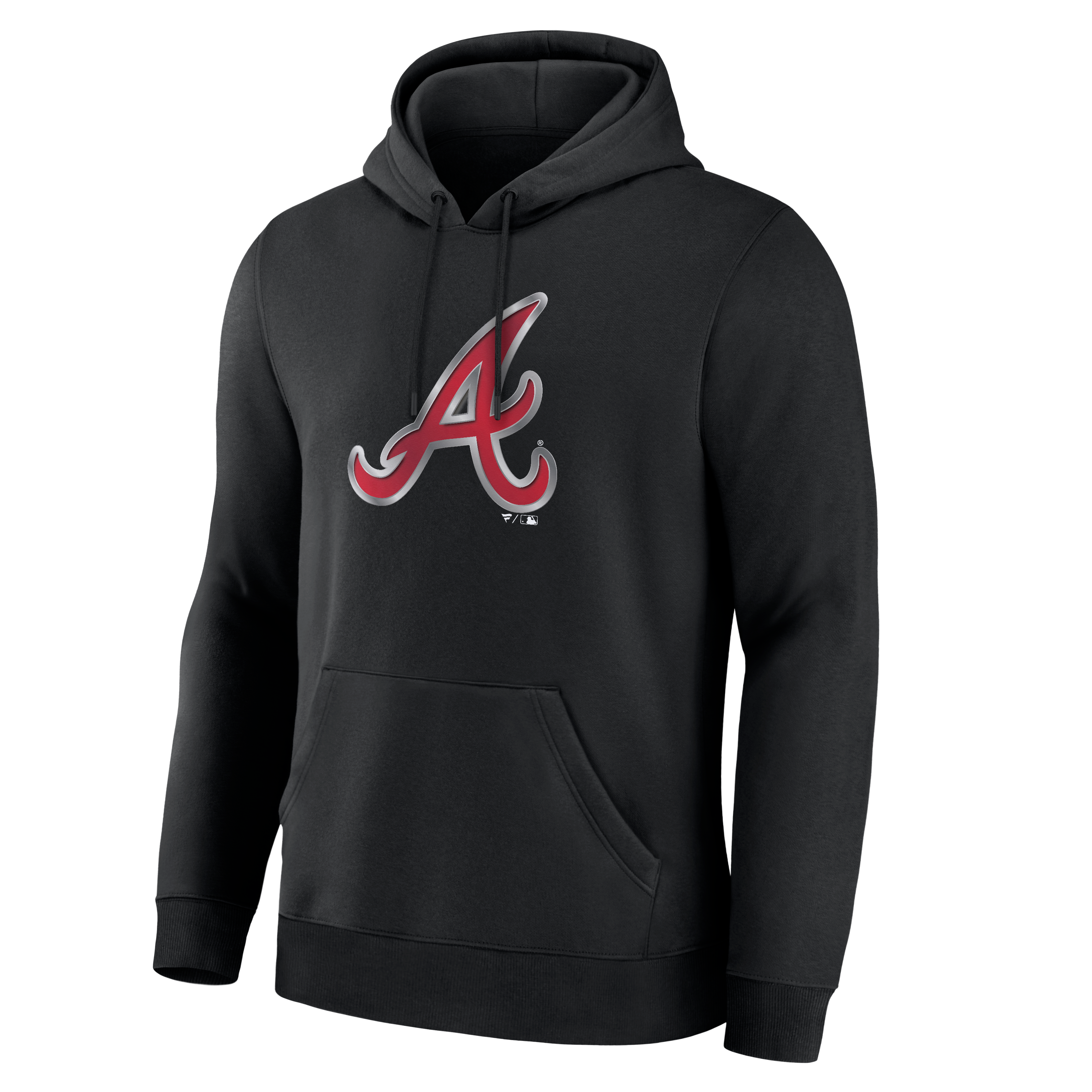 Sweat à capuche noir pour homme avec mascotte métallique des Braves d'Atlanta