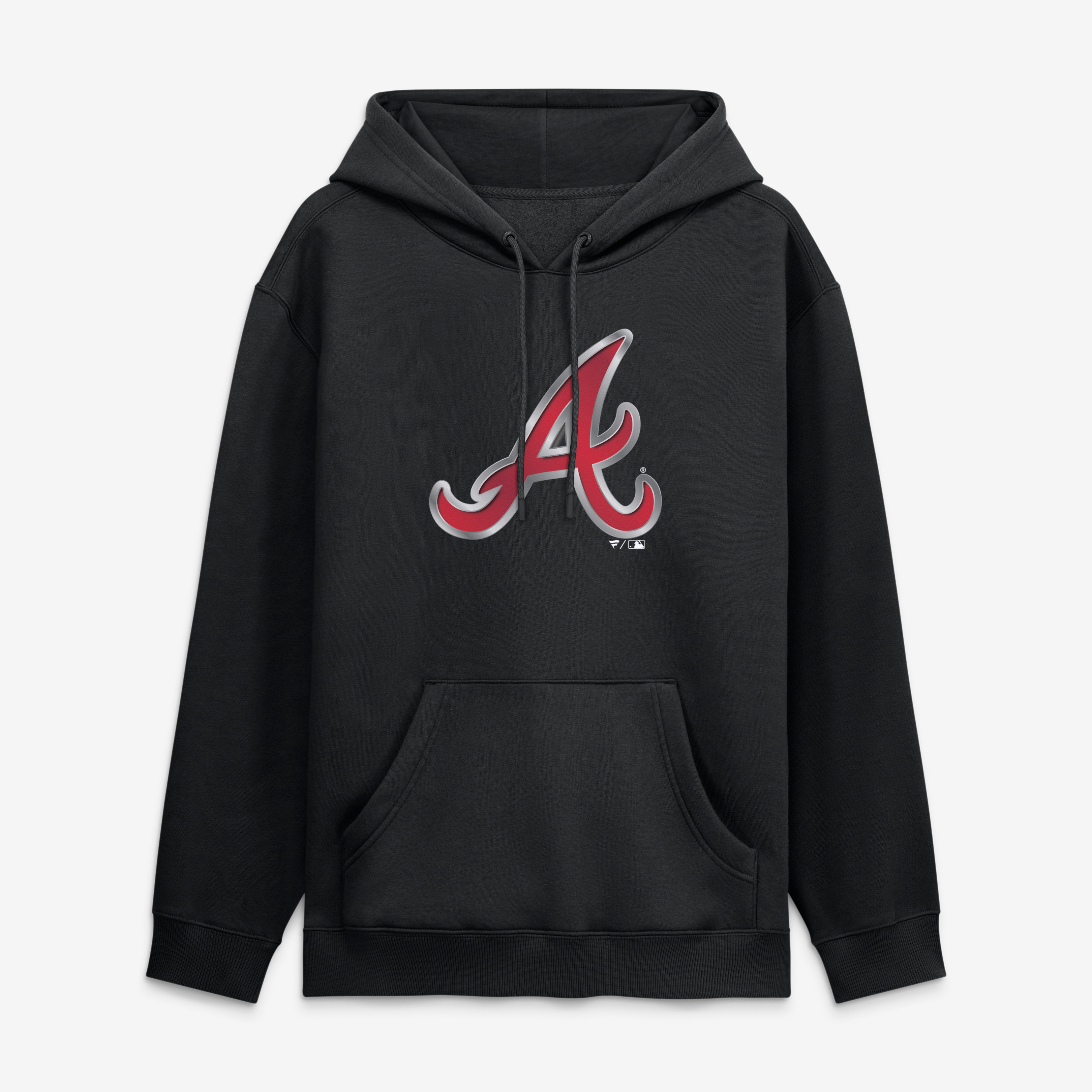 Sweat à capuche noir pour homme avec mascotte métallique des Braves d'Atlanta