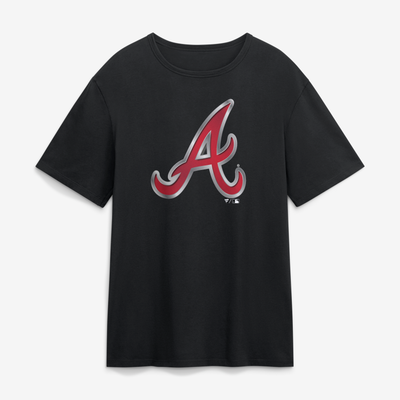 Atlanta Braves  Metallic Mascot T-Shirt - Black
