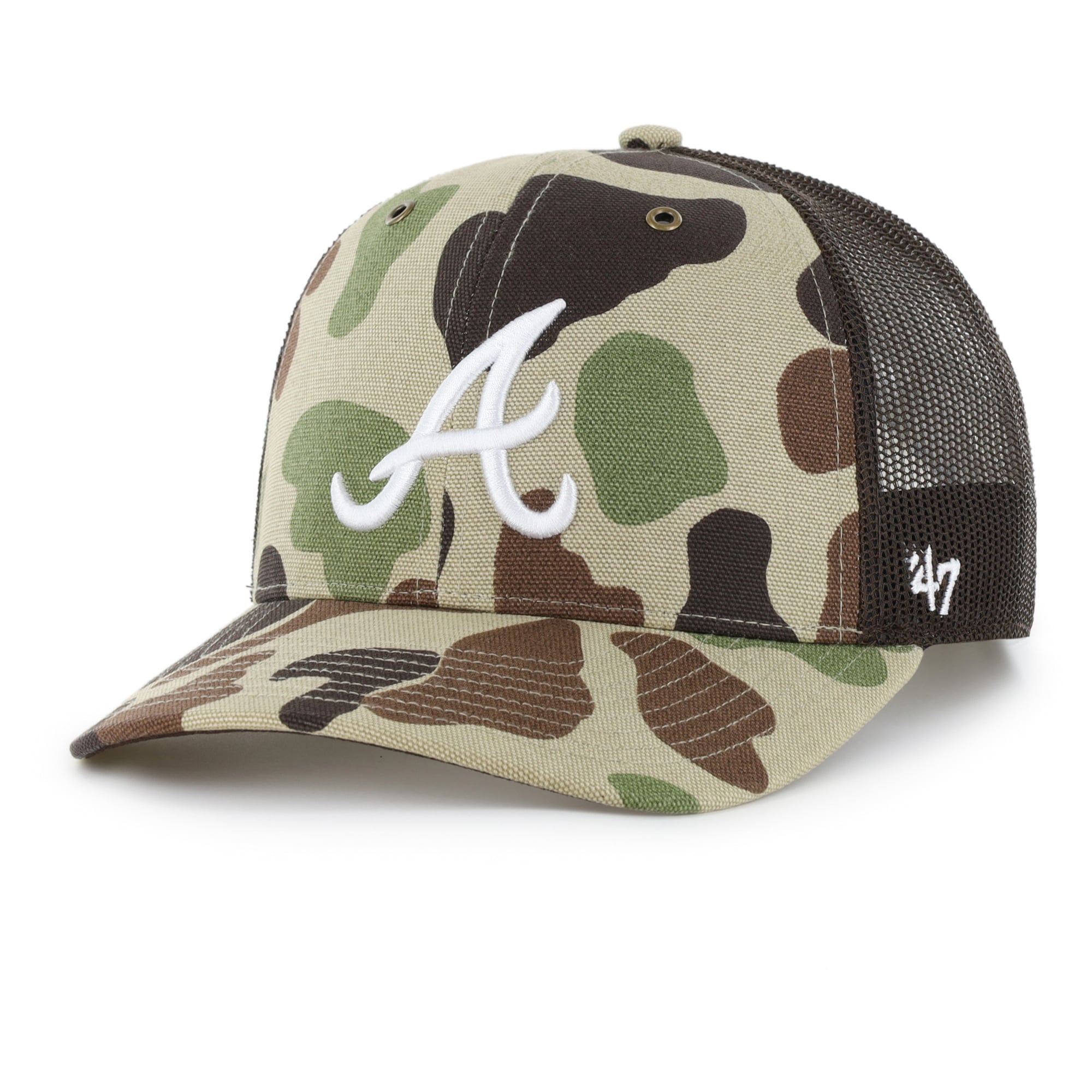 Casquette trucker ajustable Carhartt x '47 camouflage Atlanta Braves Duck pour homme