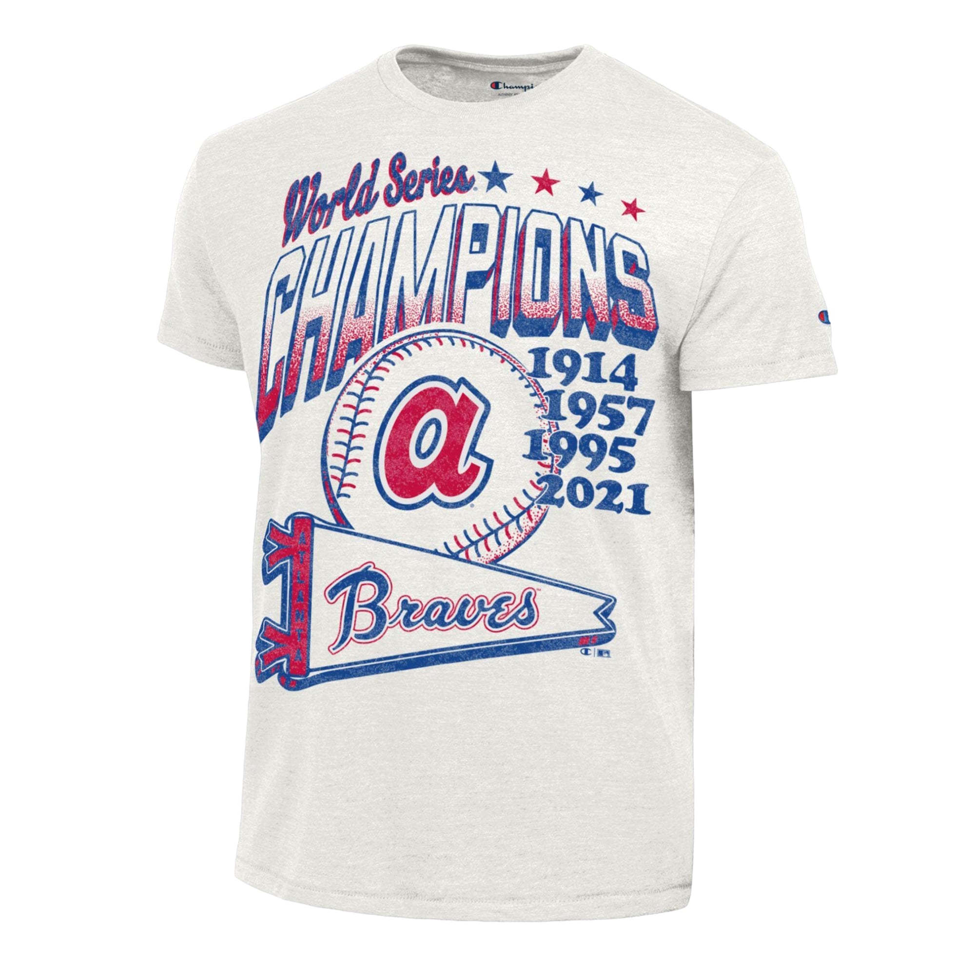 Men's Champion Cream Atlanta Braves Winning Tradition Cooperstown Collection Tri-Blend T-Shirt