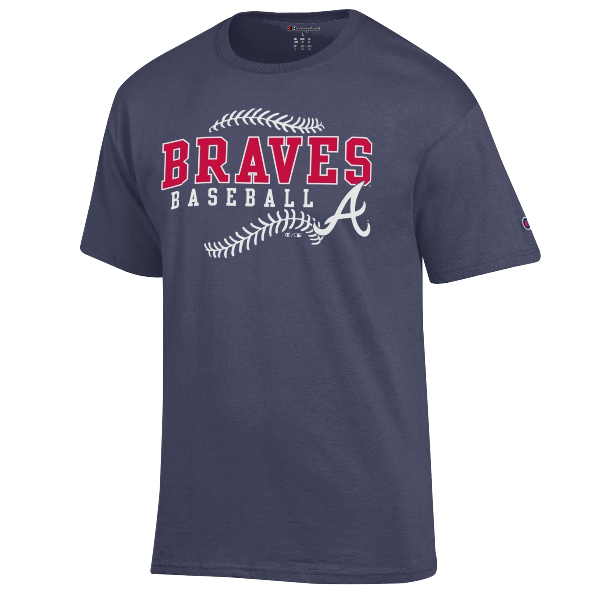 Men's Champion Navy Atlanta Braves Baseball T-Shirt