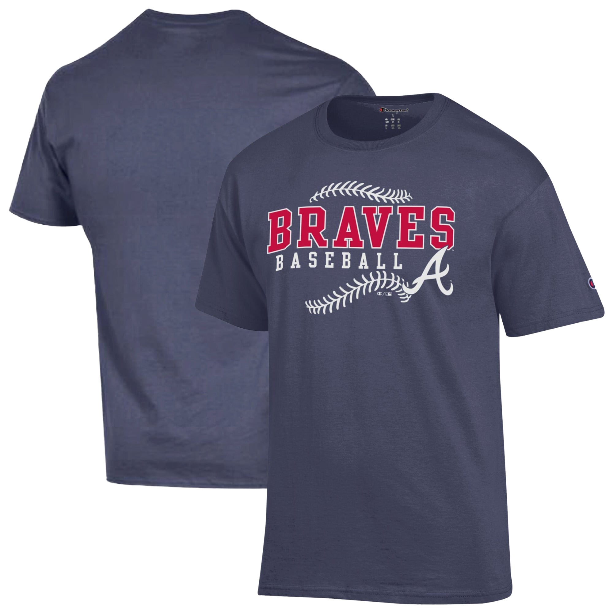 Men's Champion Navy Atlanta Braves Baseball T-Shirt