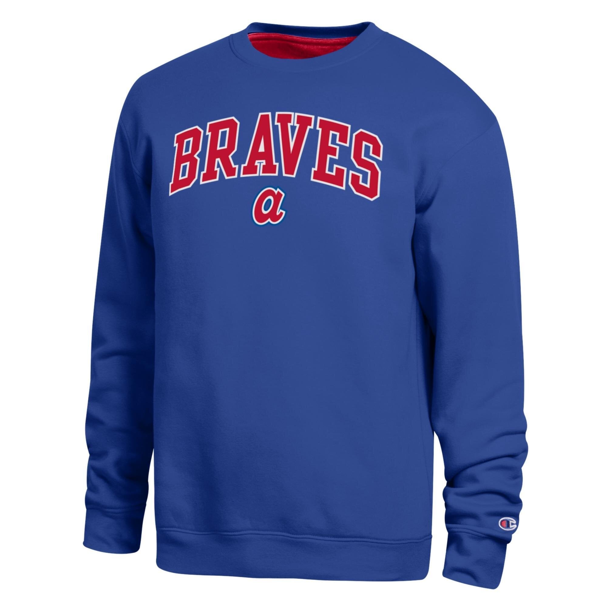 Sweat-shirt polaire à col rond Champion Royal Atlanta Braves pour homme