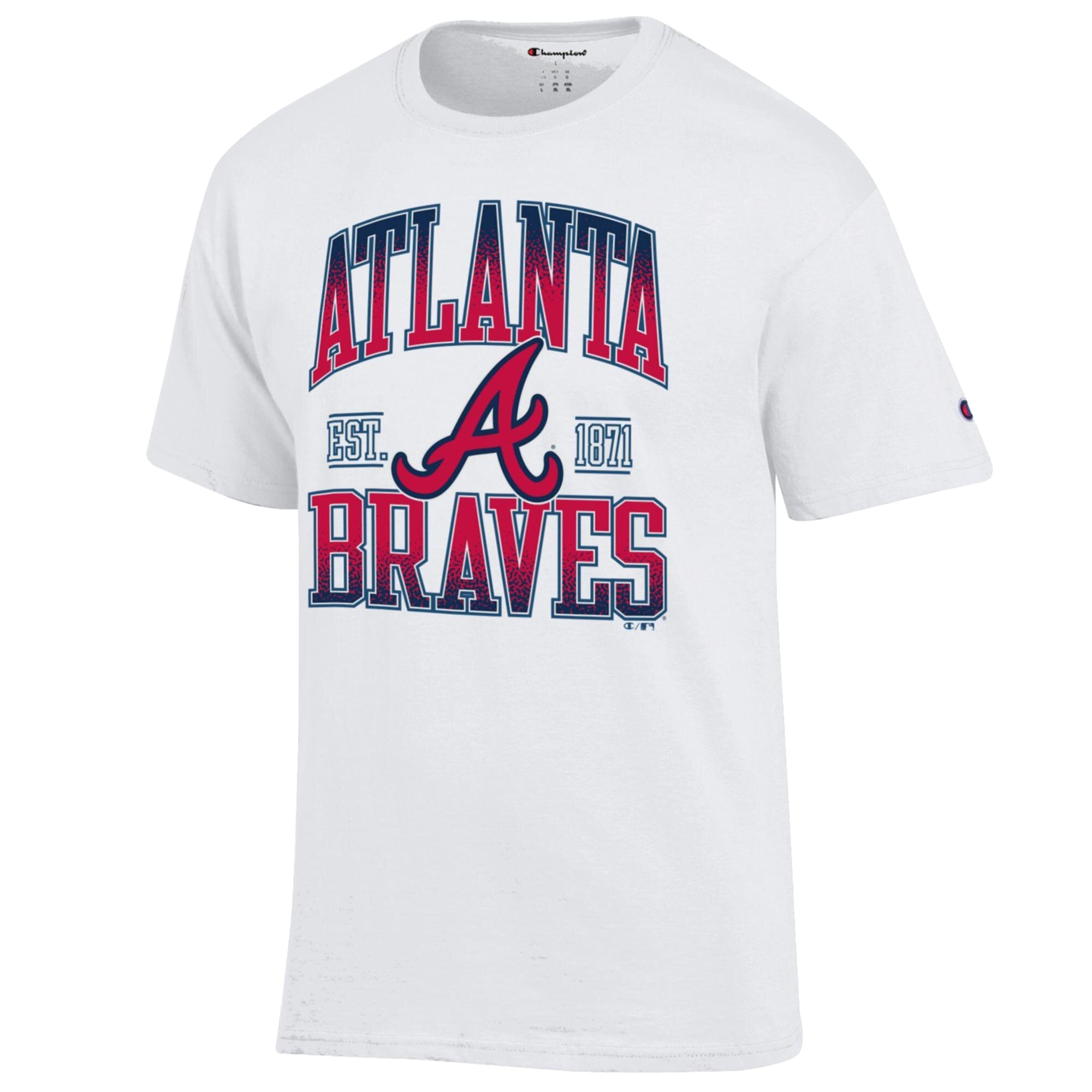 Men's Champion White Atlanta Braves Team Name T-Shirt