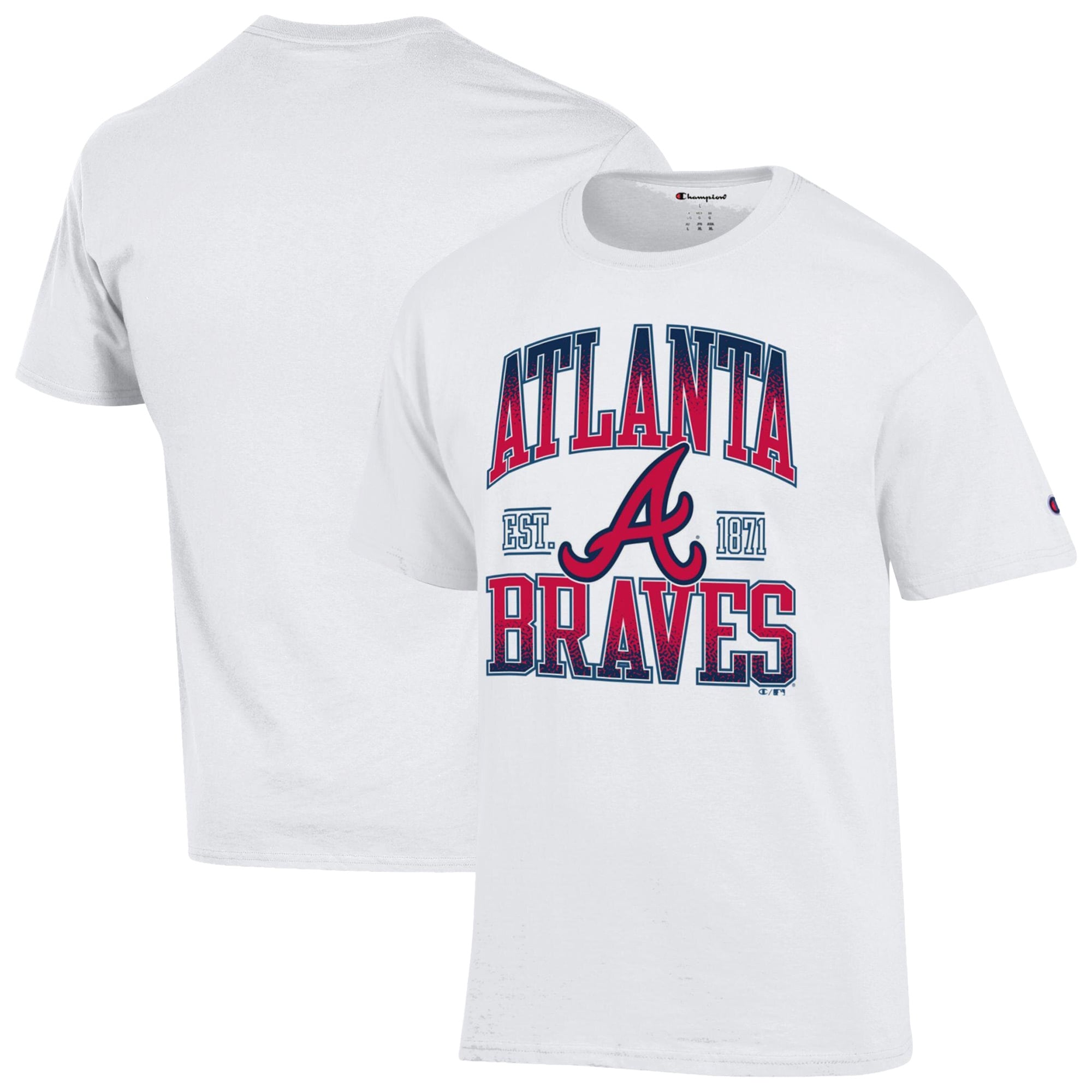 Men's Champion White Atlanta Braves Team Name T-Shirt