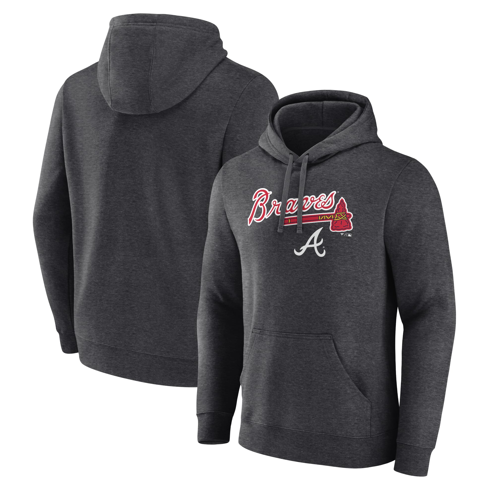 Men's Charcoal Atlanta Braves Team Lockup Hoodie