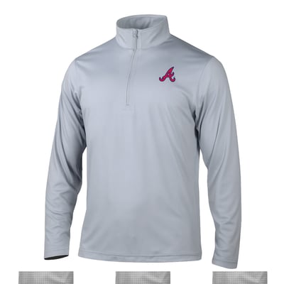 Atlanta Braves Columbia Fairway Break Quarter-Zip Pullover - Gray