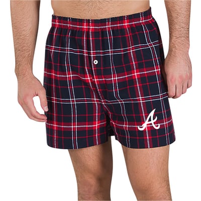 Atlanta Braves Concepts Sport Ultimate Flannel Boxers - Navy/Red