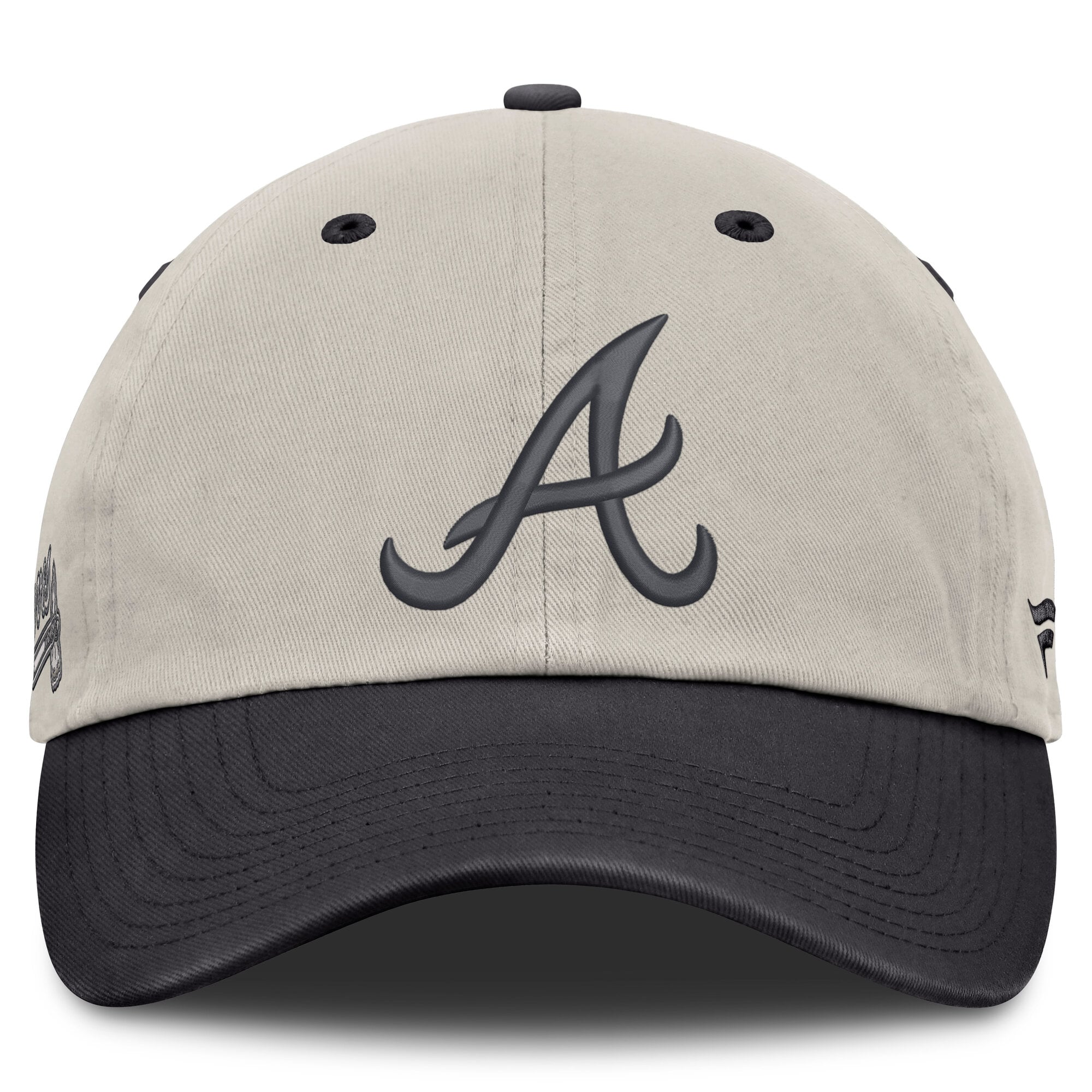 Men's Fanatics Beige/Charcoal Atlanta Braves Frame Adjustable Hat