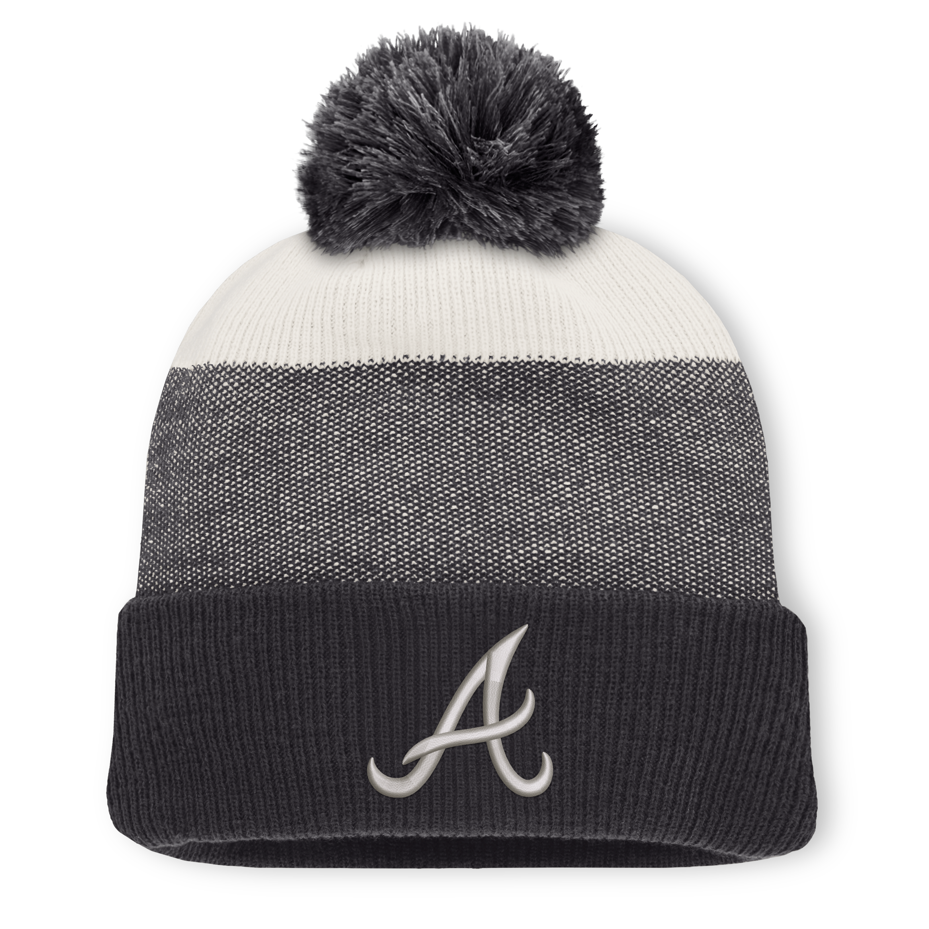 Men's Fanatics Charcoal/Gray Atlanta Braves Cuffed Knit Hat with Pom