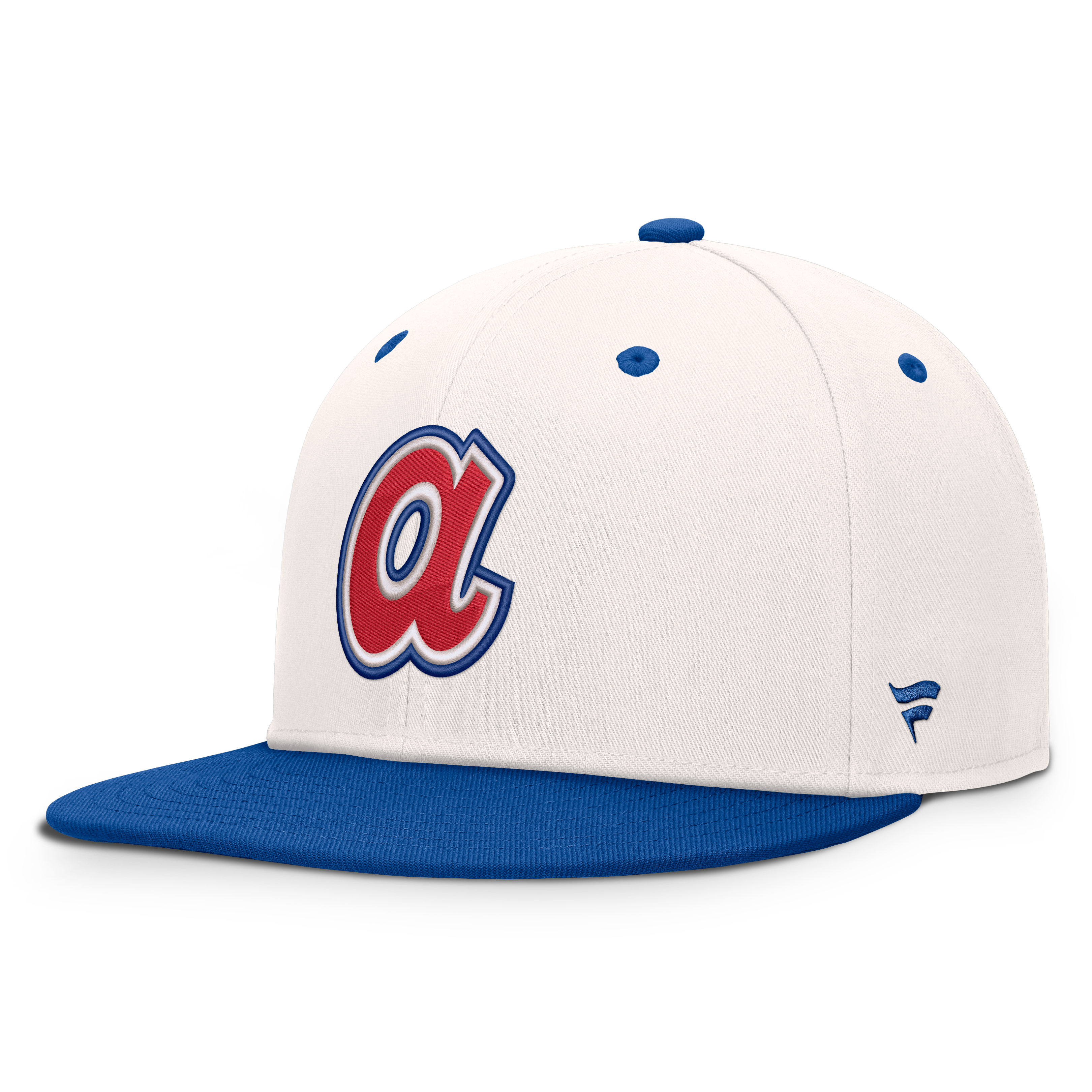 Casquette snapback Fanatics crème/bleu roi Atlanta Braves Heritage Ballpark pour homme