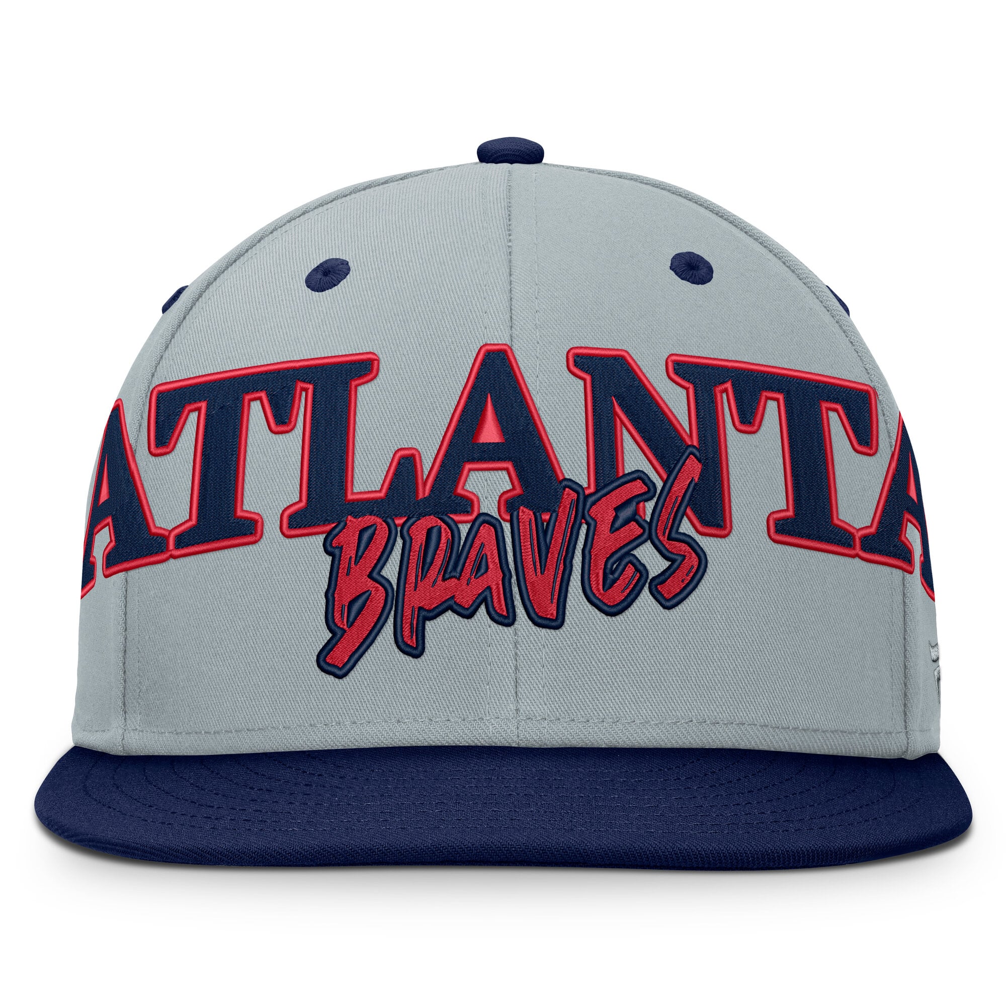 Casquette ajustée en sergé gris Atlanta Braves pour homme (Fanatics)