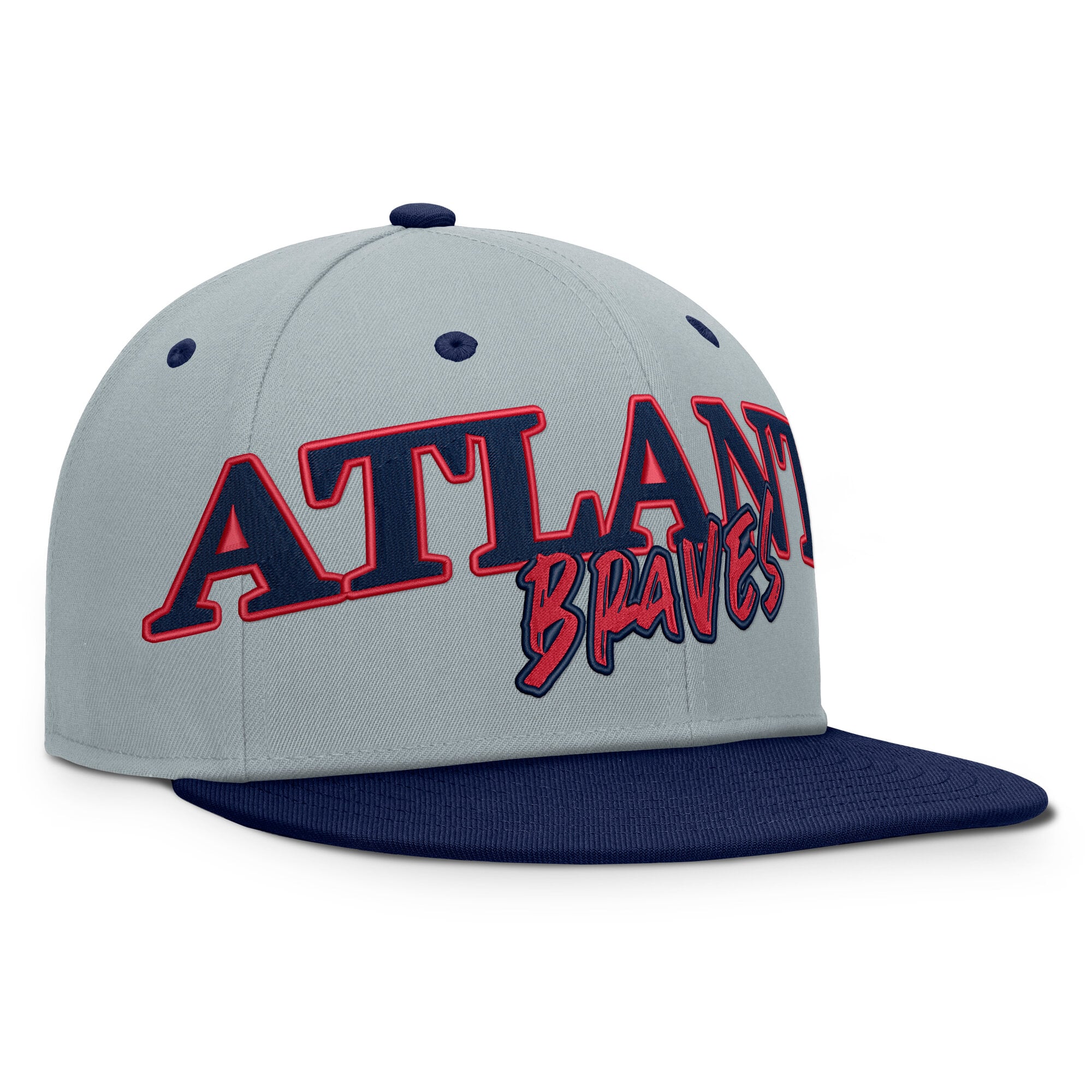Casquette ajustée en sergé gris Atlanta Braves pour homme (Fanatics)