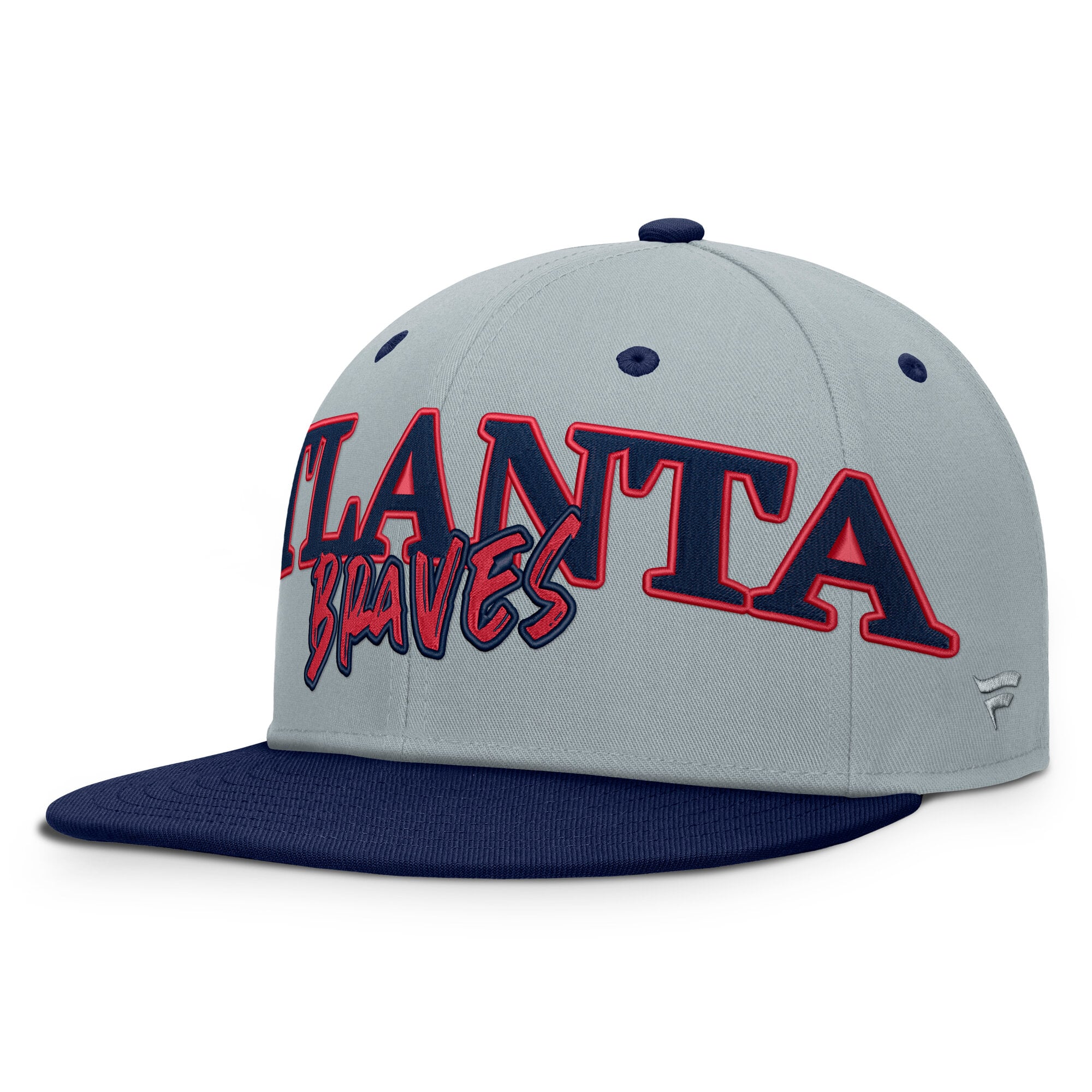 Casquette ajustée en sergé gris Atlanta Braves pour homme (Fanatics)