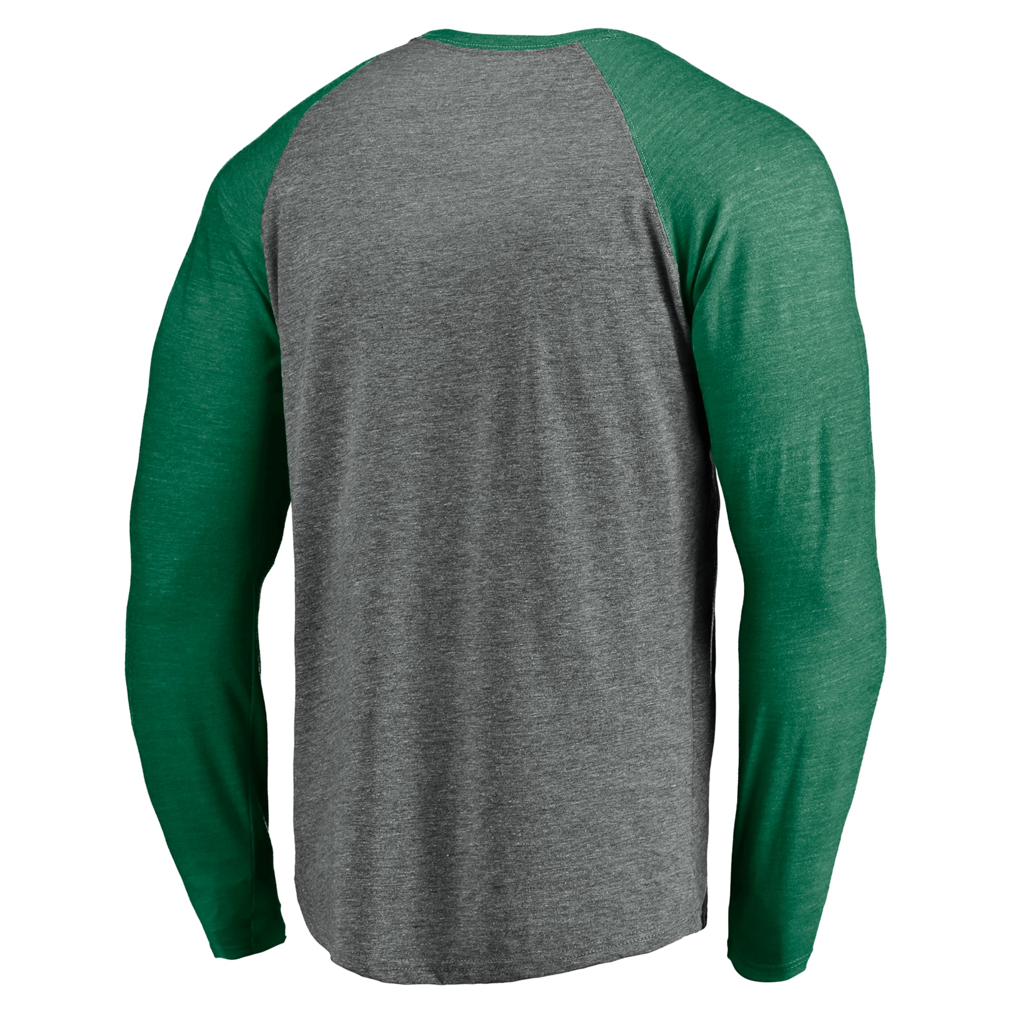 T-shirt à manches longues raglan Atlanta Braves Celtic gris chiné/vert Kelly pour homme de la marque Fanatics