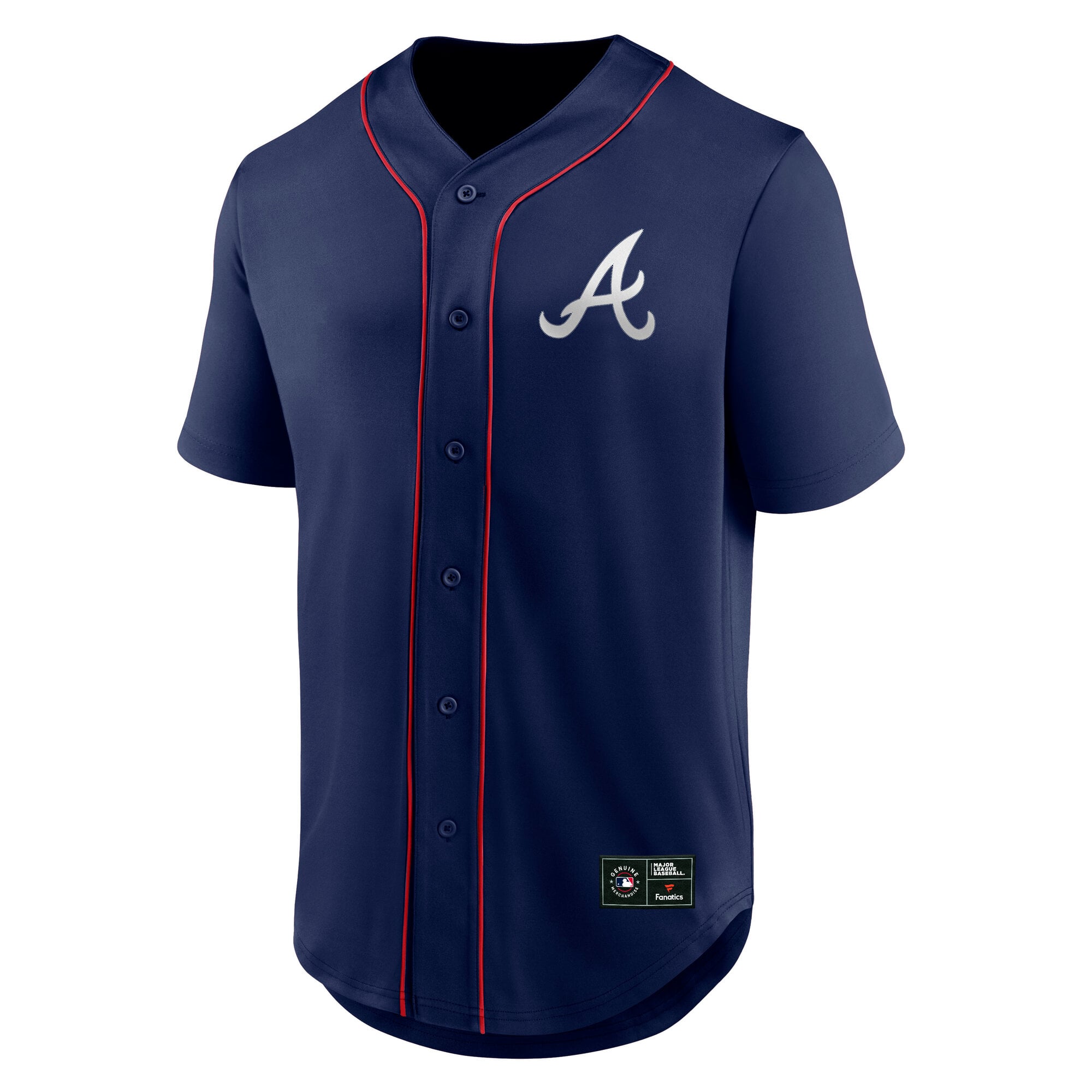 Men's Fanatics  Navy Atlanta Braves Franchise Button-Up Fashion Top