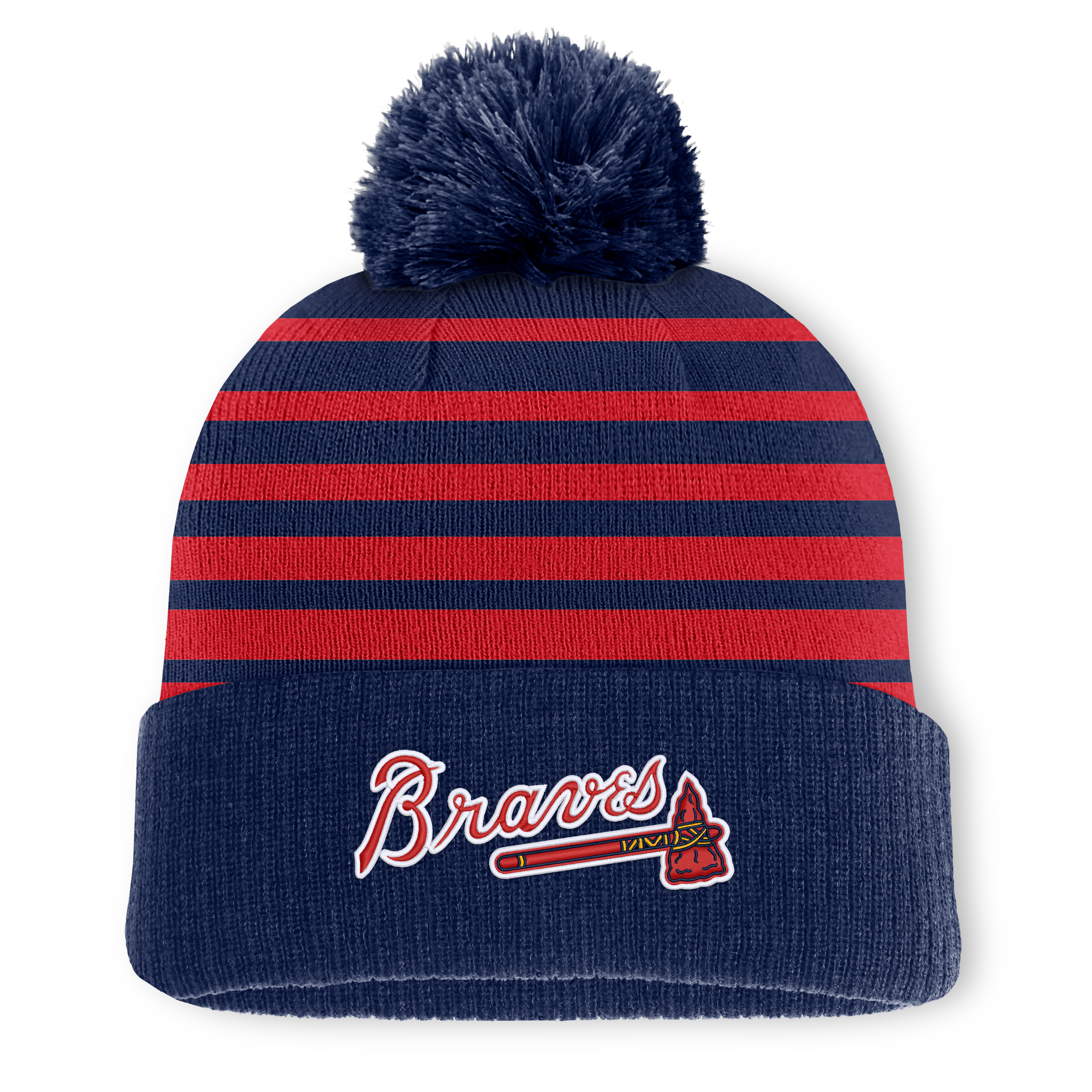 Men's Fanatics Navy Atlanta Braves Gradual Knit Hat with Pom