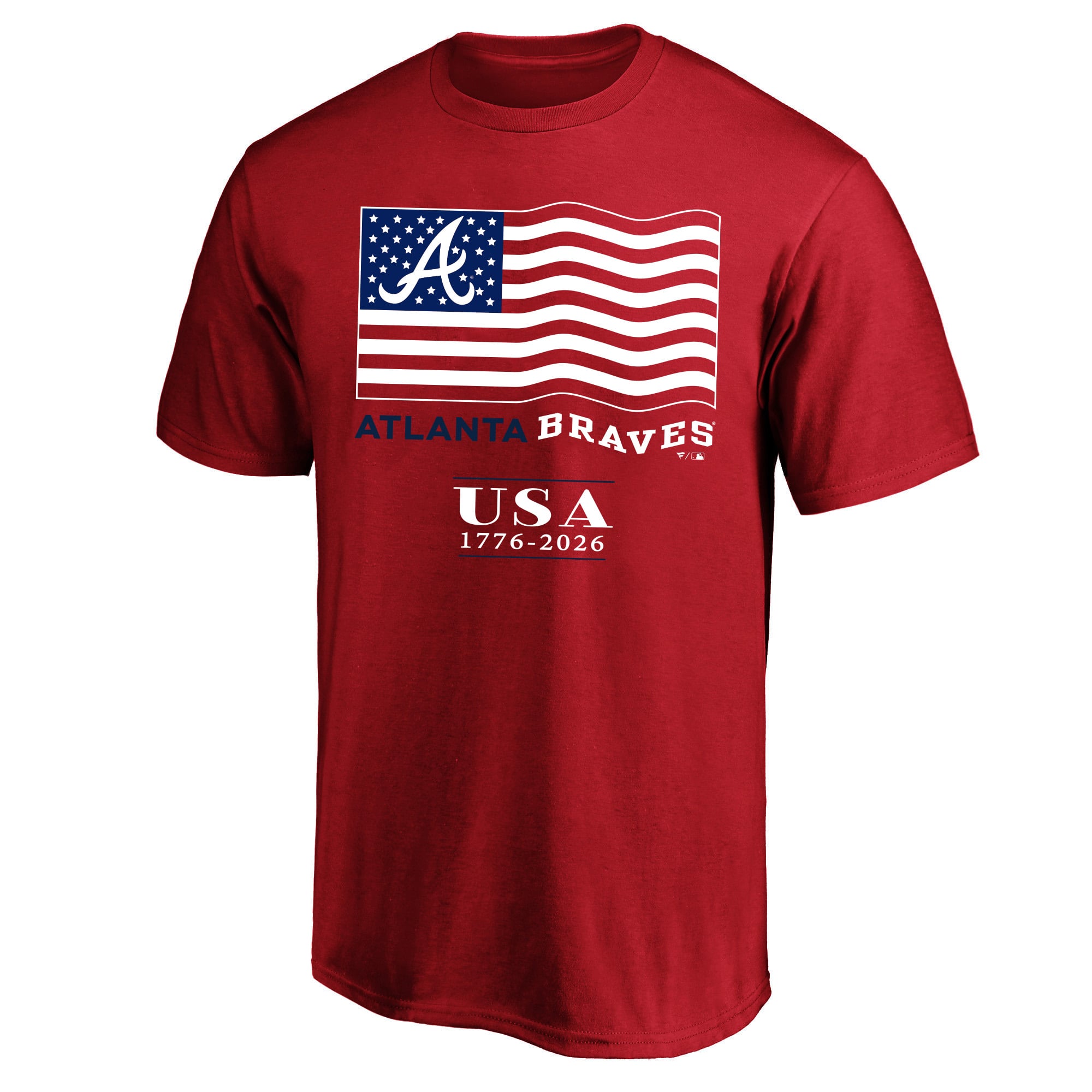 T-shirt Fanatics rouge Atlanta Braves USA 1776-2026 pour hommes, grandes tailles