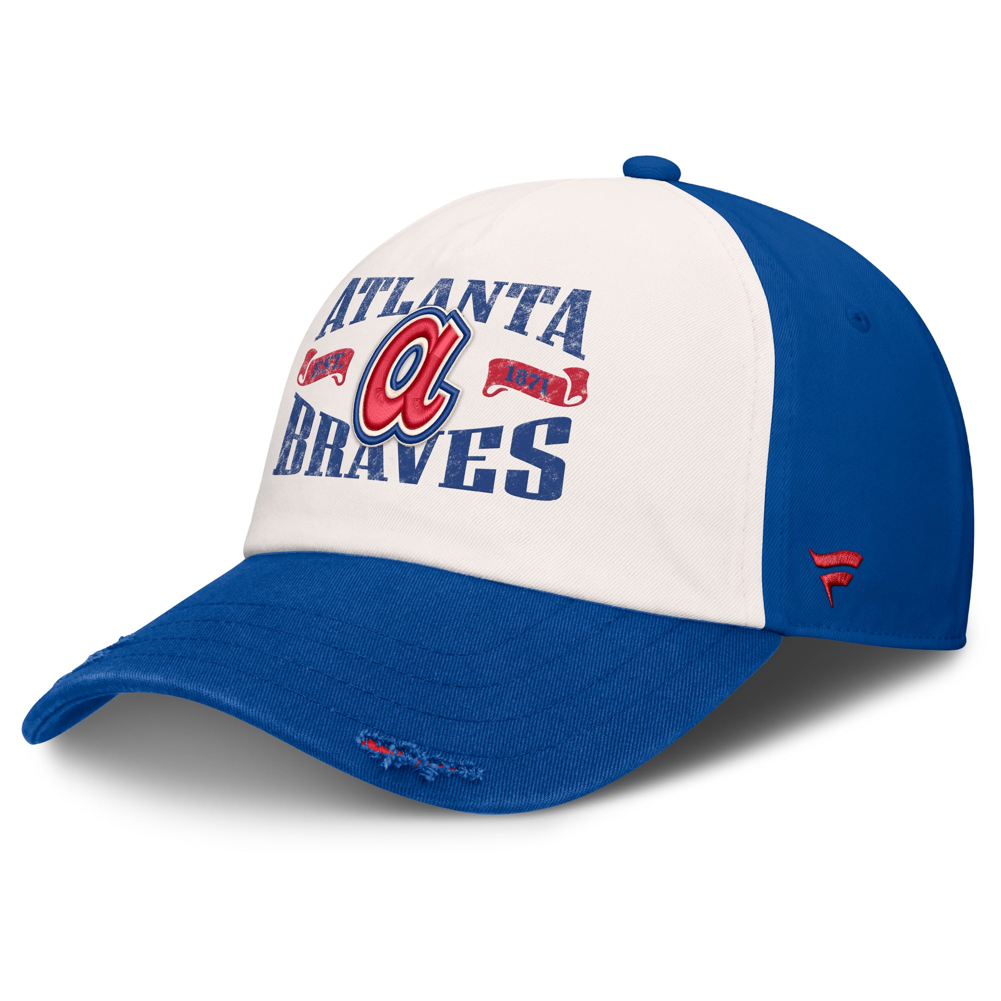 Men's Fanatics Royal/Cream Atlanta Braves Heritage Scar Adjustable Hat