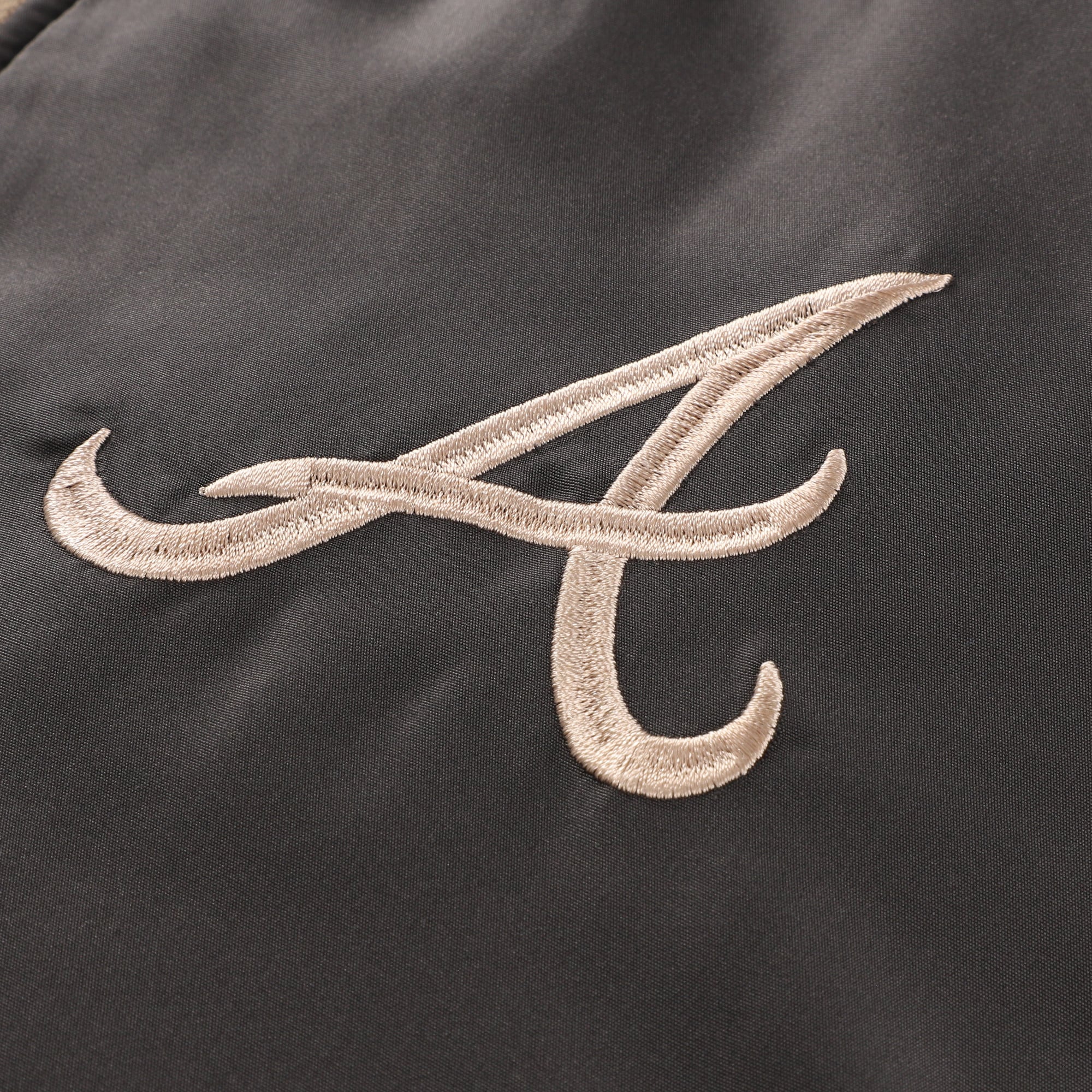 Veste réversible en toile beige/marron à fermeture éclair intégrale pour homme JH Design Atlanta Braves