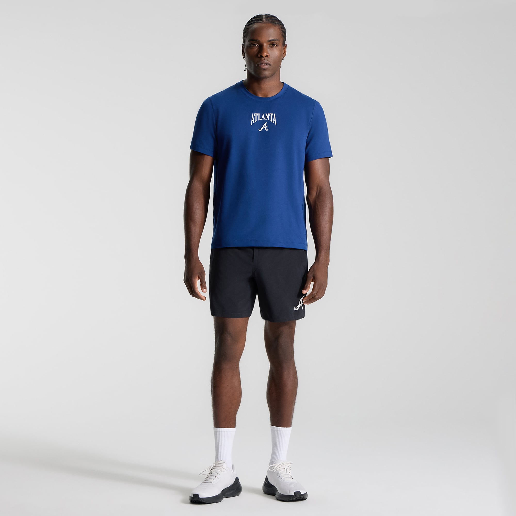 Short sans doublure Pace Breaker noir Atlanta Braves pour homme de 7 pouces (18 cm) la marque lululemon