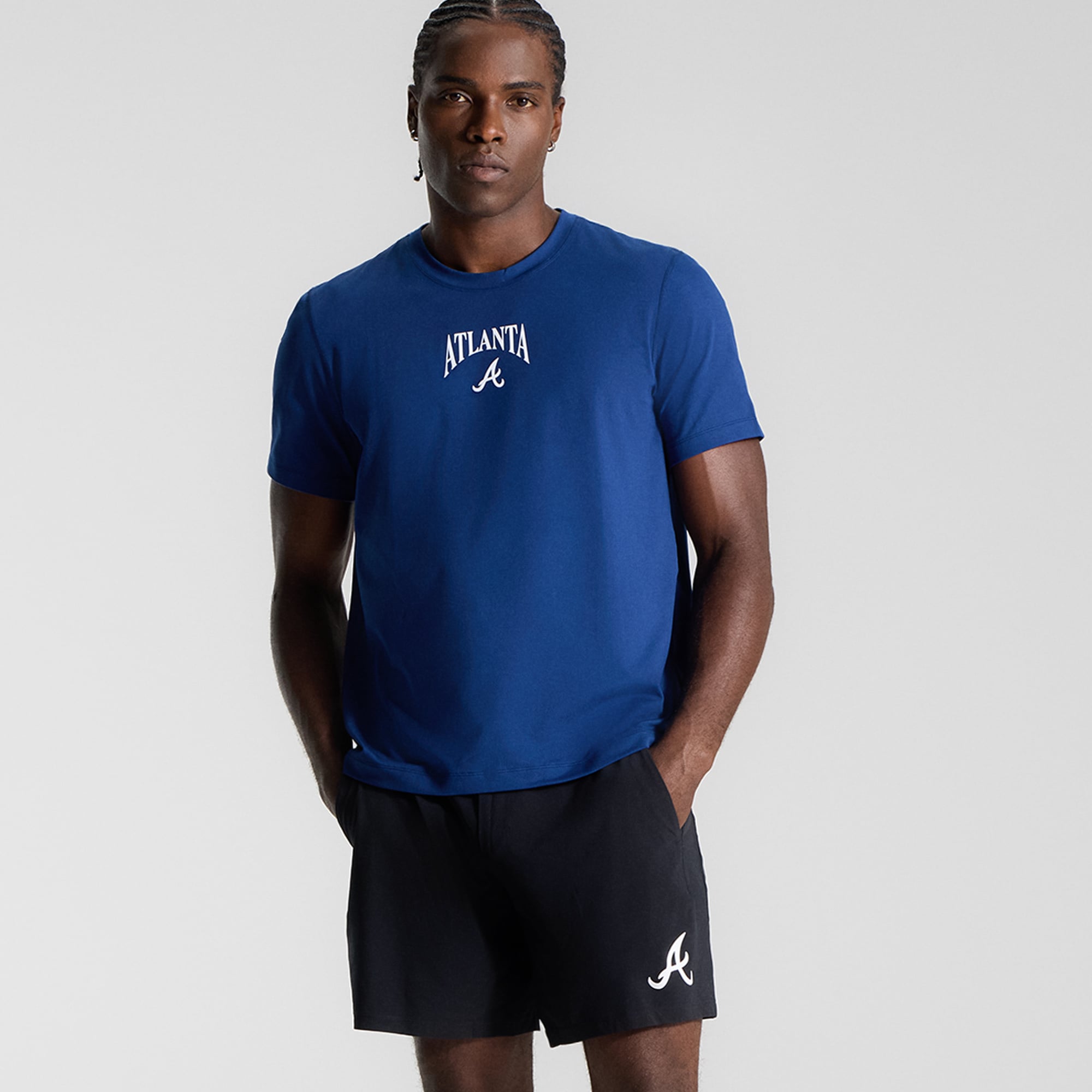 Short sans doublure Pace Breaker noir Atlanta Braves pour homme de 7 pouces (18 cm) la marque lululemon