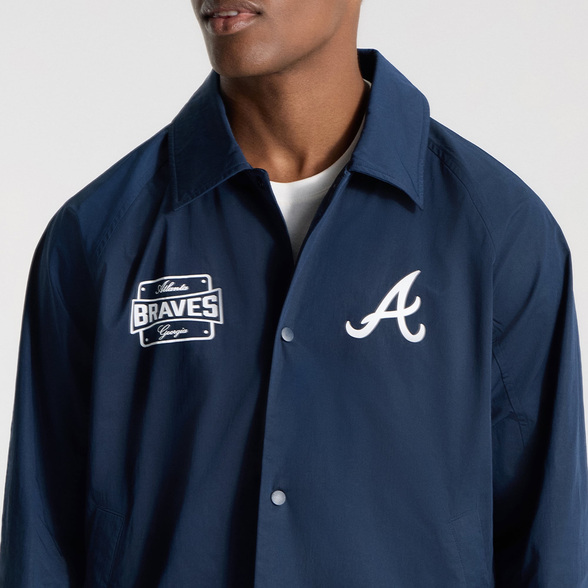 Veste de coach raglan lululemon True Navy Atlanta Braves pour homme