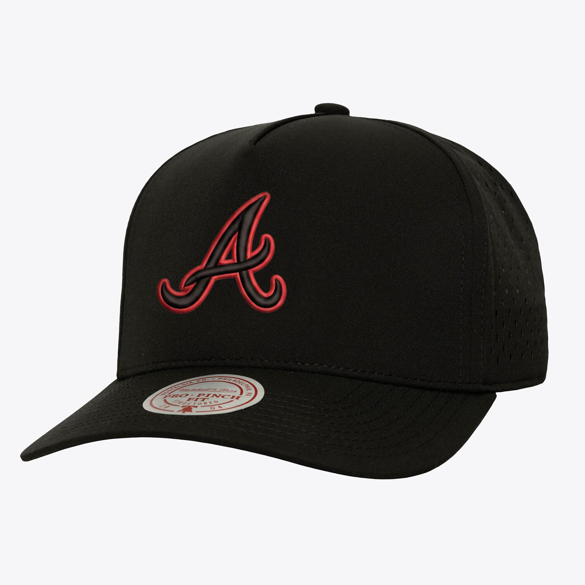 Casquette snapback Mitchell & Ness noire Atlanta Braves Perfect Pop Pro pour homme
